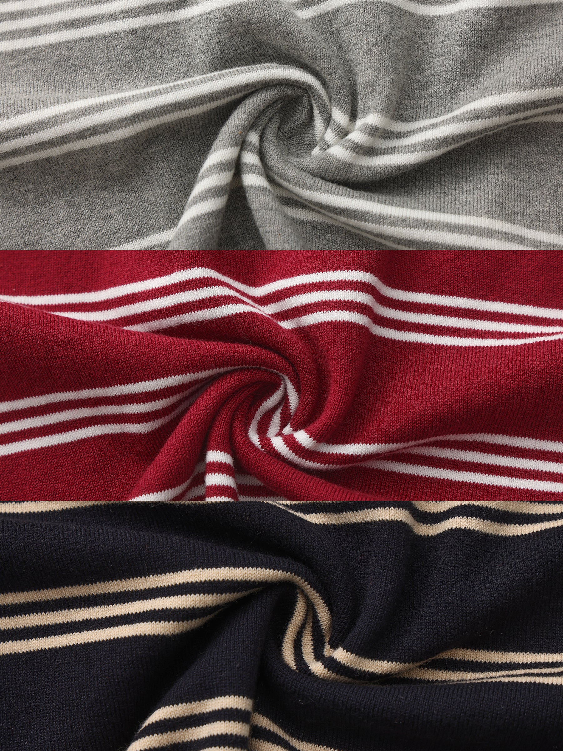 CUBIC-Striped Cropped Polo Collar Cotton T-Shirt-28