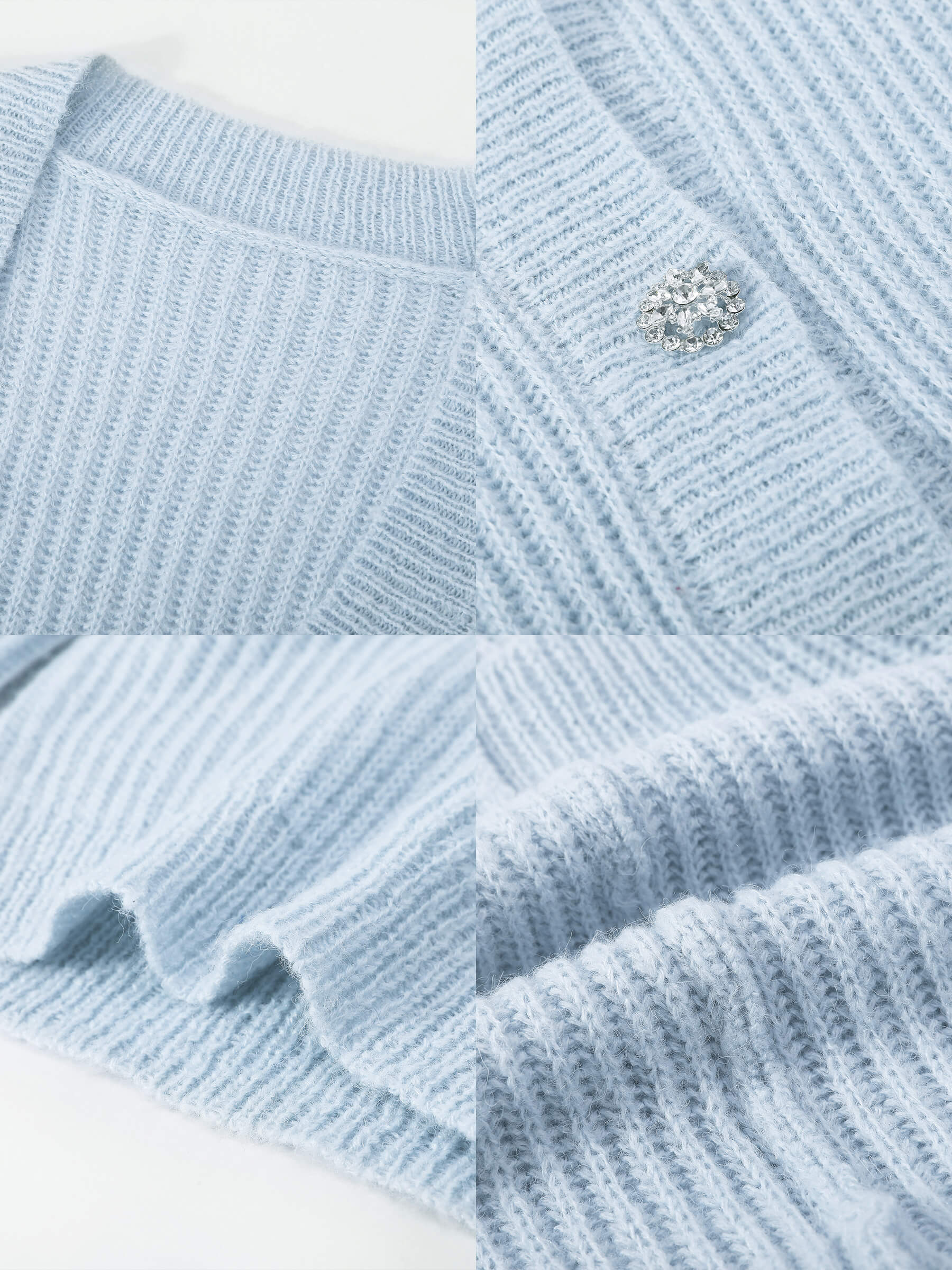 Casual V-Neck Ribbed Knit Cardigan with Wool Blend-28