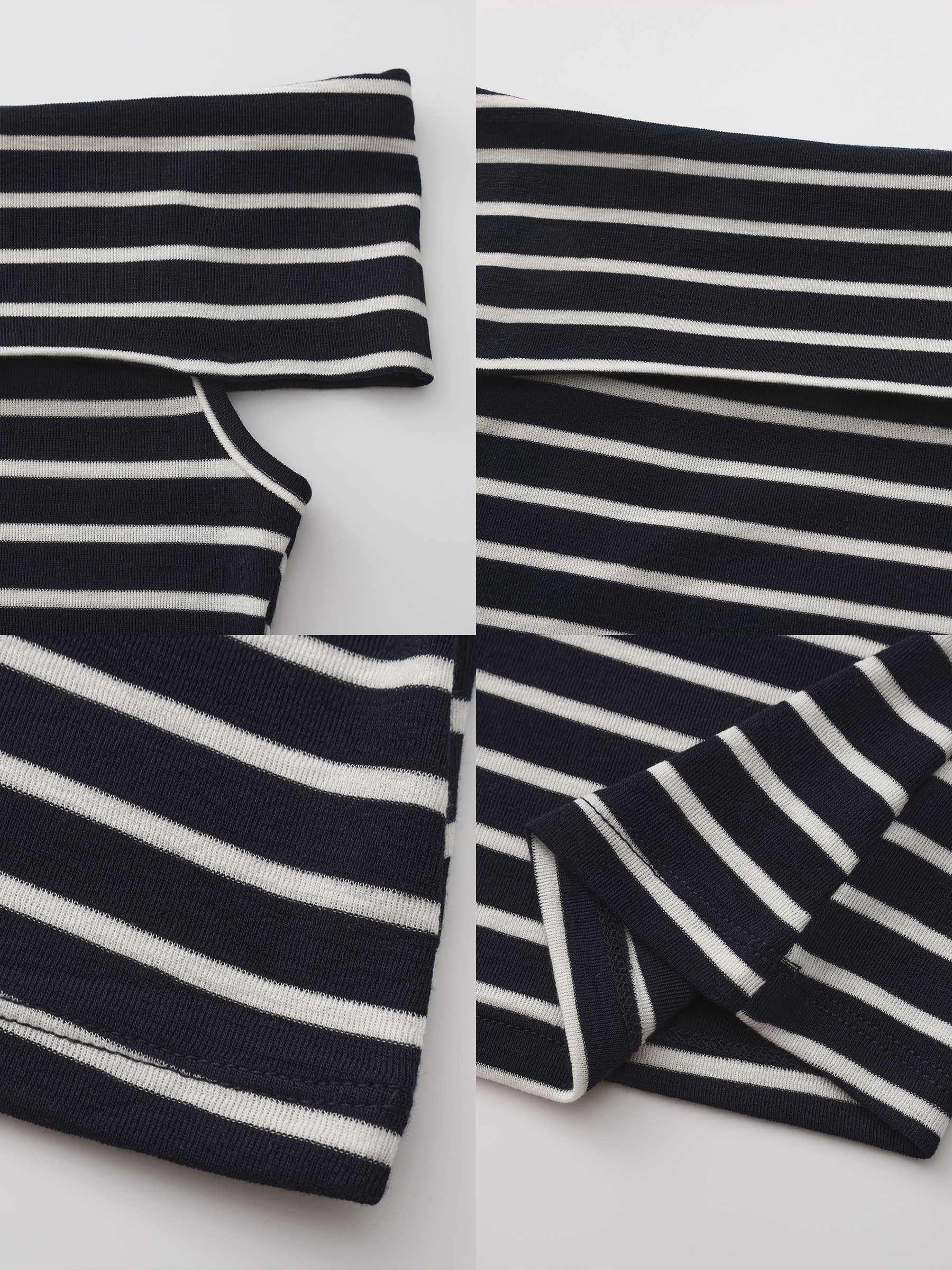 Striped Off-Shoulder Short-Sleeve Top-26