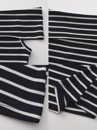 Striped Off-Shoulder Short-Sleeve Top