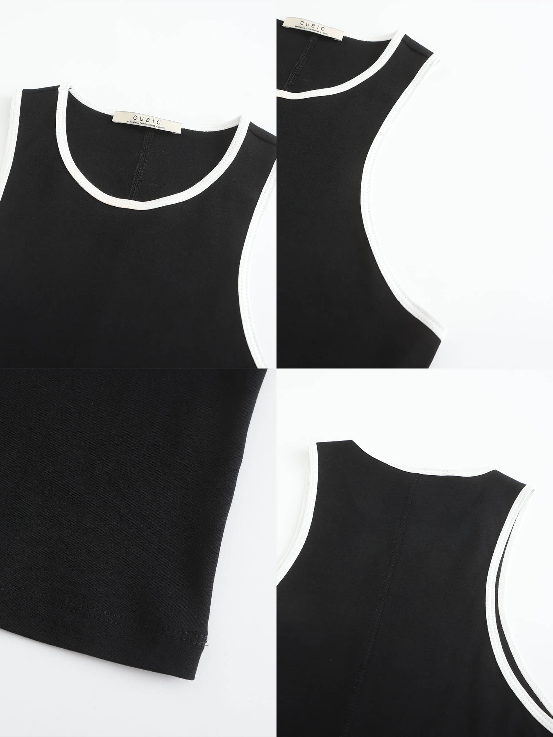 Contrast Cutaway Tank Top-31