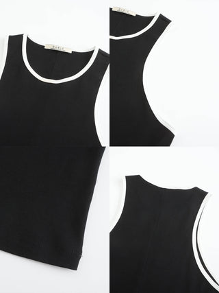 Contrast Cutaway Tank Top