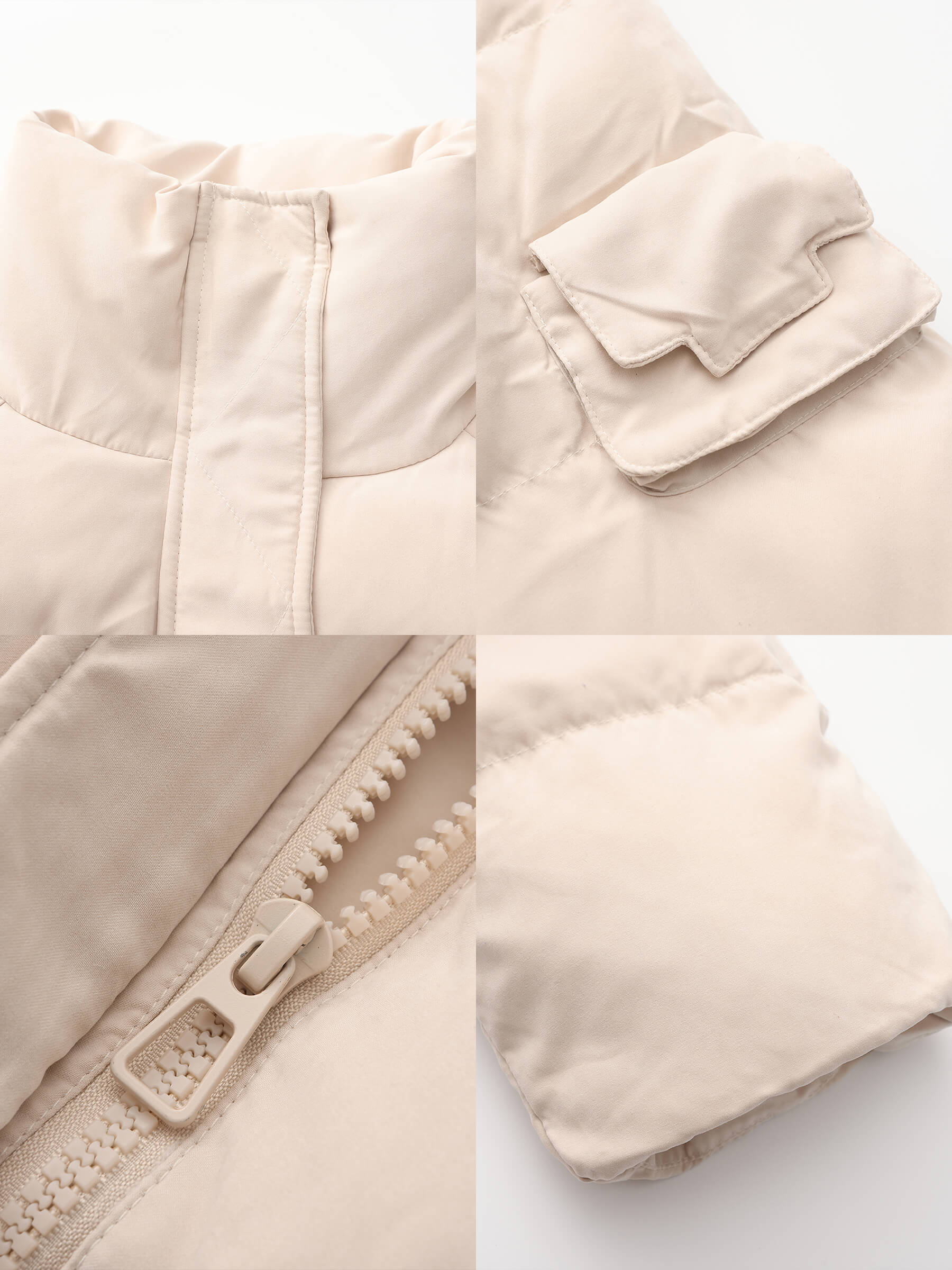 High Neck Short Puffer Down Coat-30