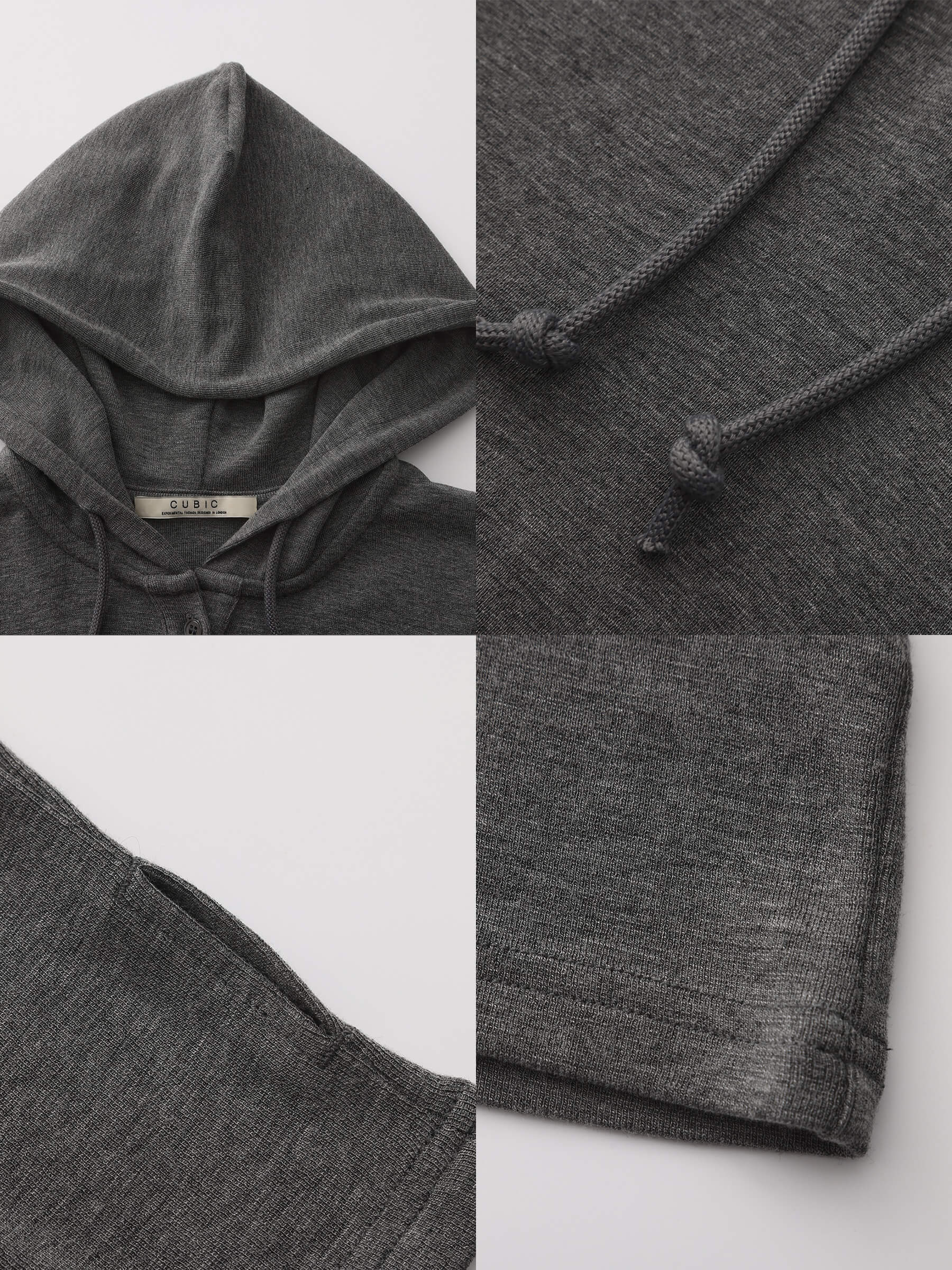 Slim-Fit Hooded V-Neck Long Sleeve Top-30
