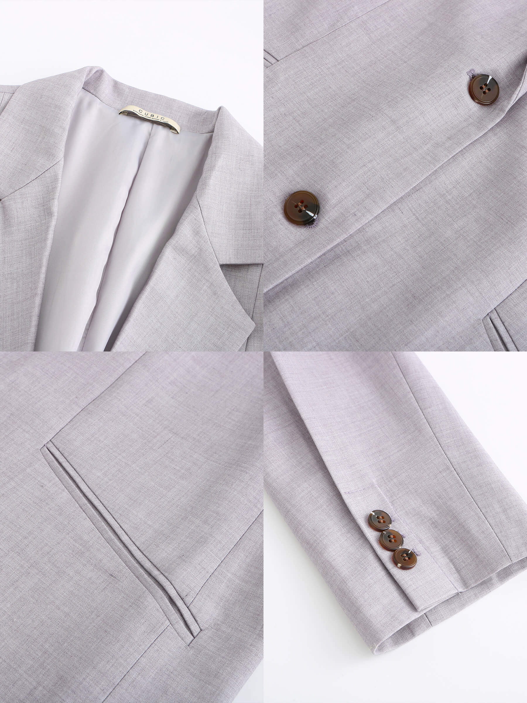 Oversized Shoulder Single Breasted Blazer with Wool Blend-30