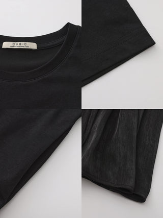 Oversized Round Neck Short Sleeve Pleated Dress