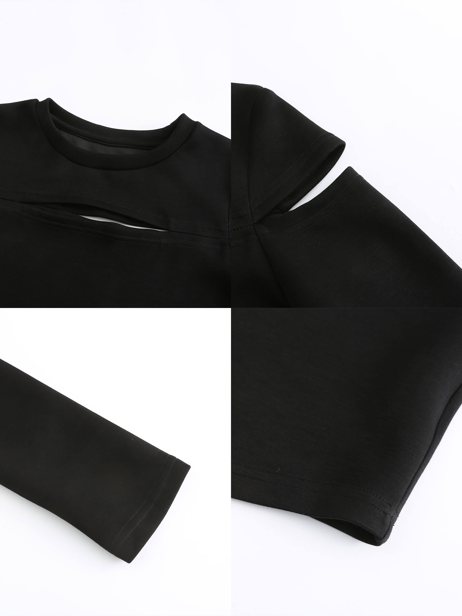 Cut Out Long Sleeve Crop Top-27