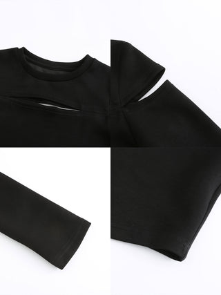 Cut Out Long Sleeve Crop Top
