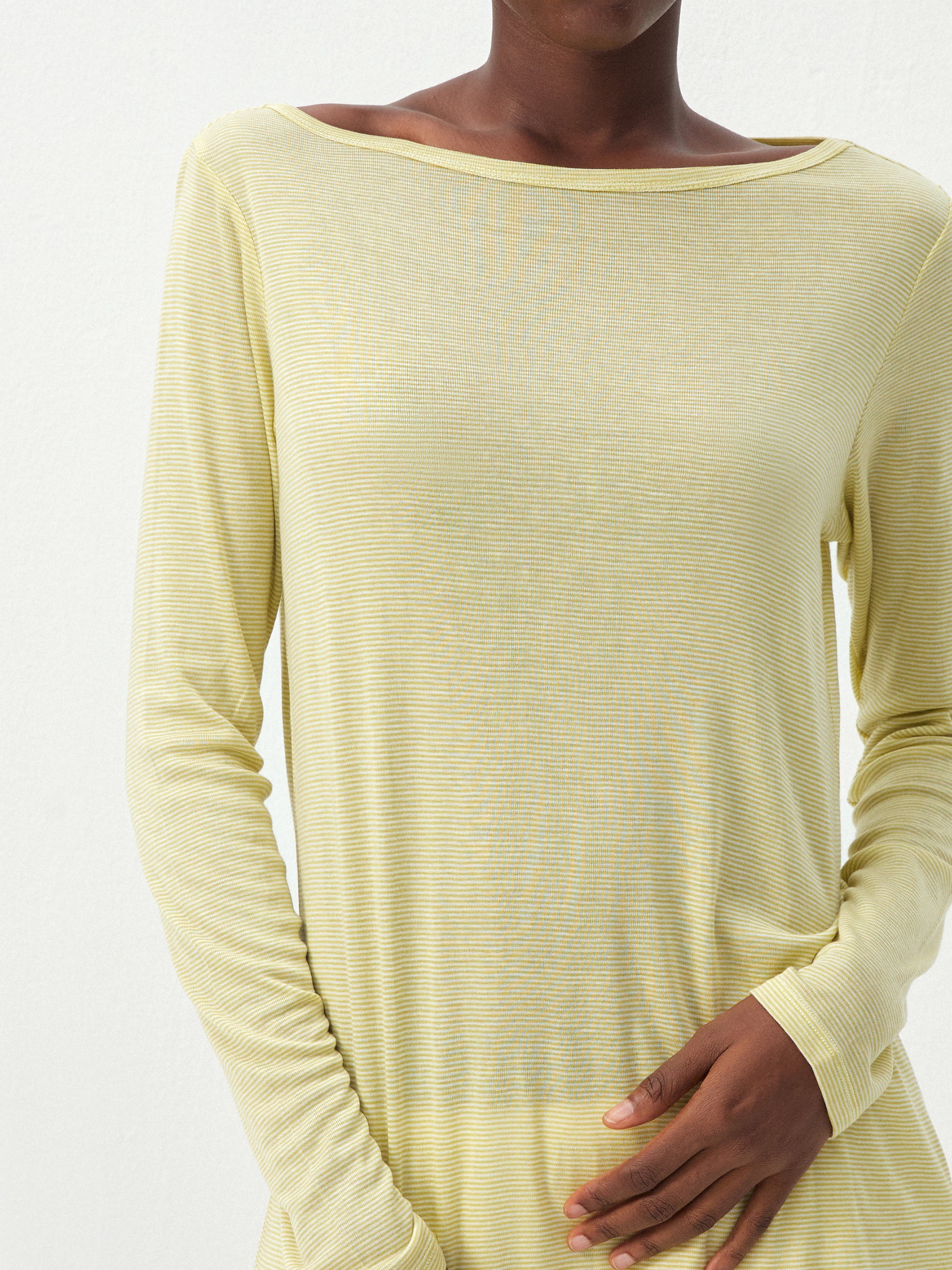 CUBIC Lyocell-Blend Boat Neck Long Sleeve Top-2