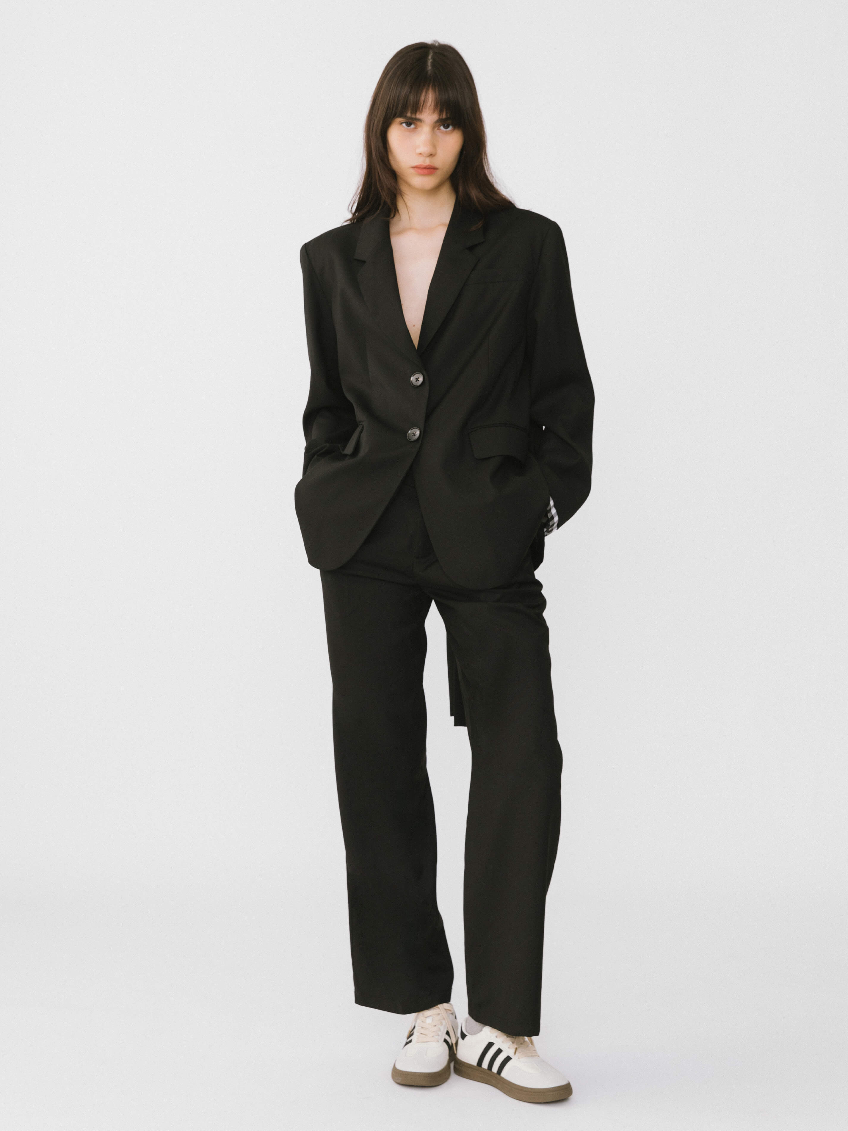 Checkered Peekaboo Tailored Trousers-2