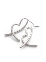 Brushed Abstract Heart Wire Earrings