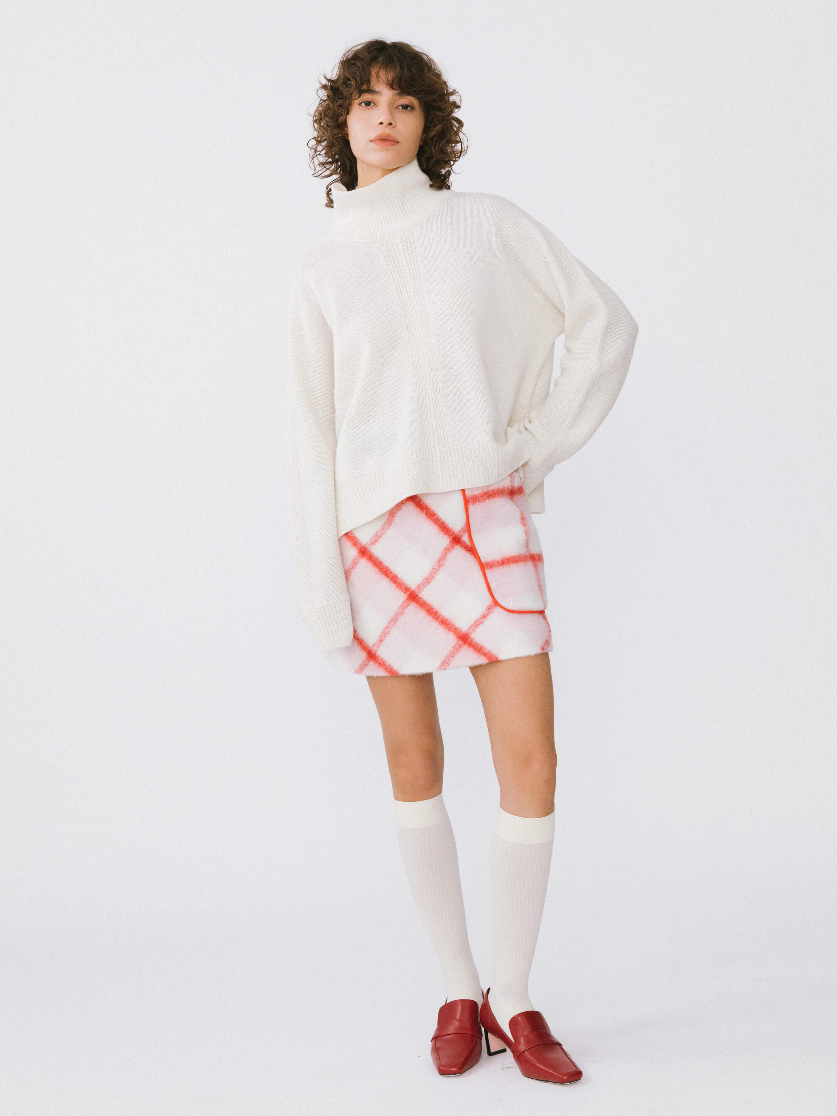 Plaid Woolen Skirt-2