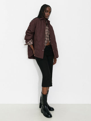 Button-Front Shirt Collar Loose-Fit Down Jacket