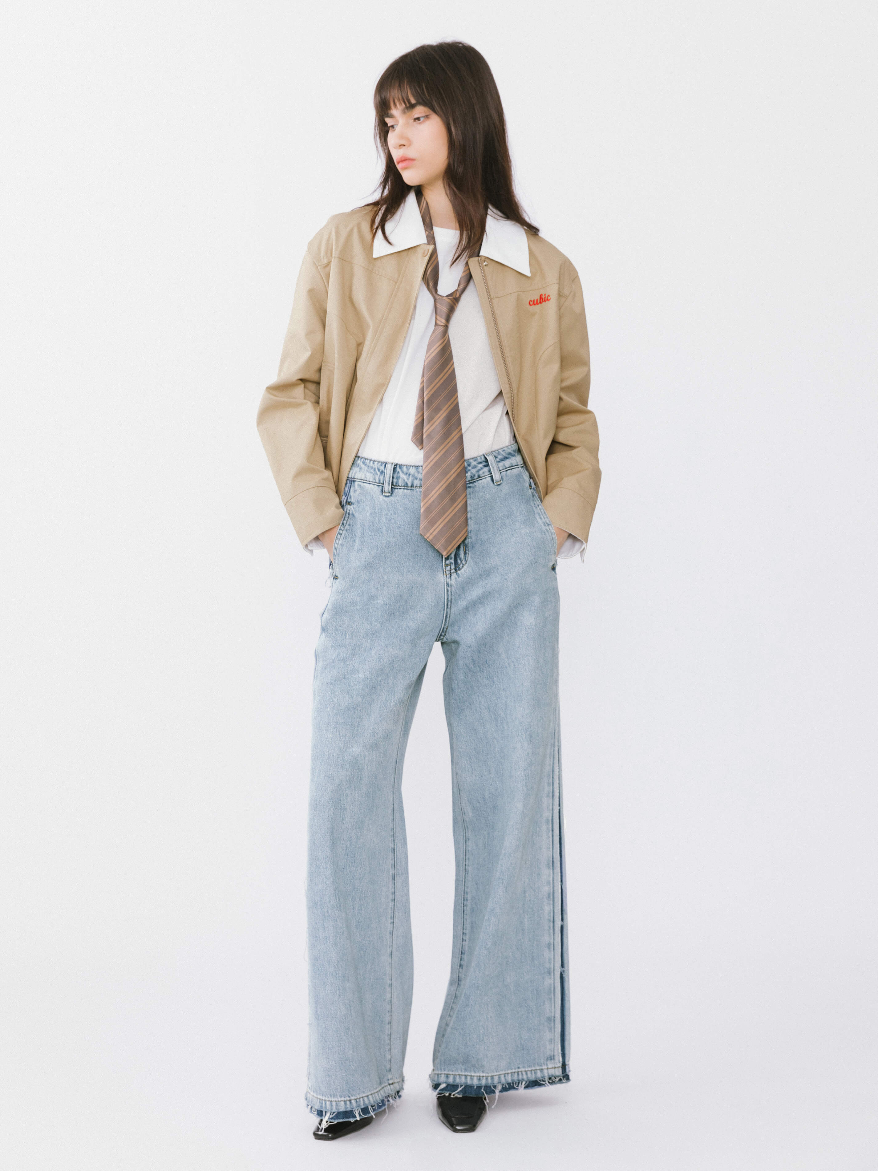 High Waist Barrel Leg Jeans-2
