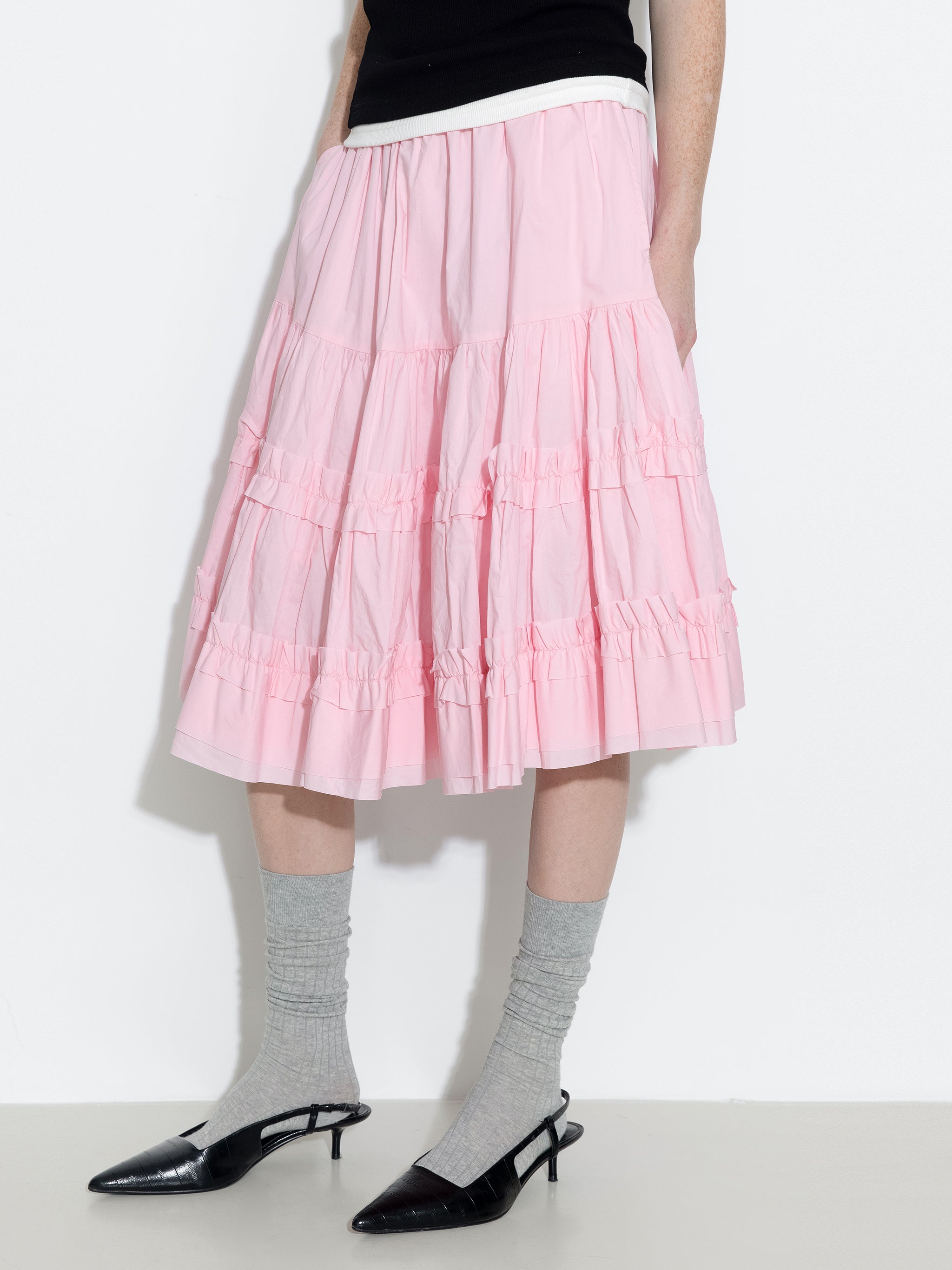 Pure Cotton Ruffle Cake Skirt-7