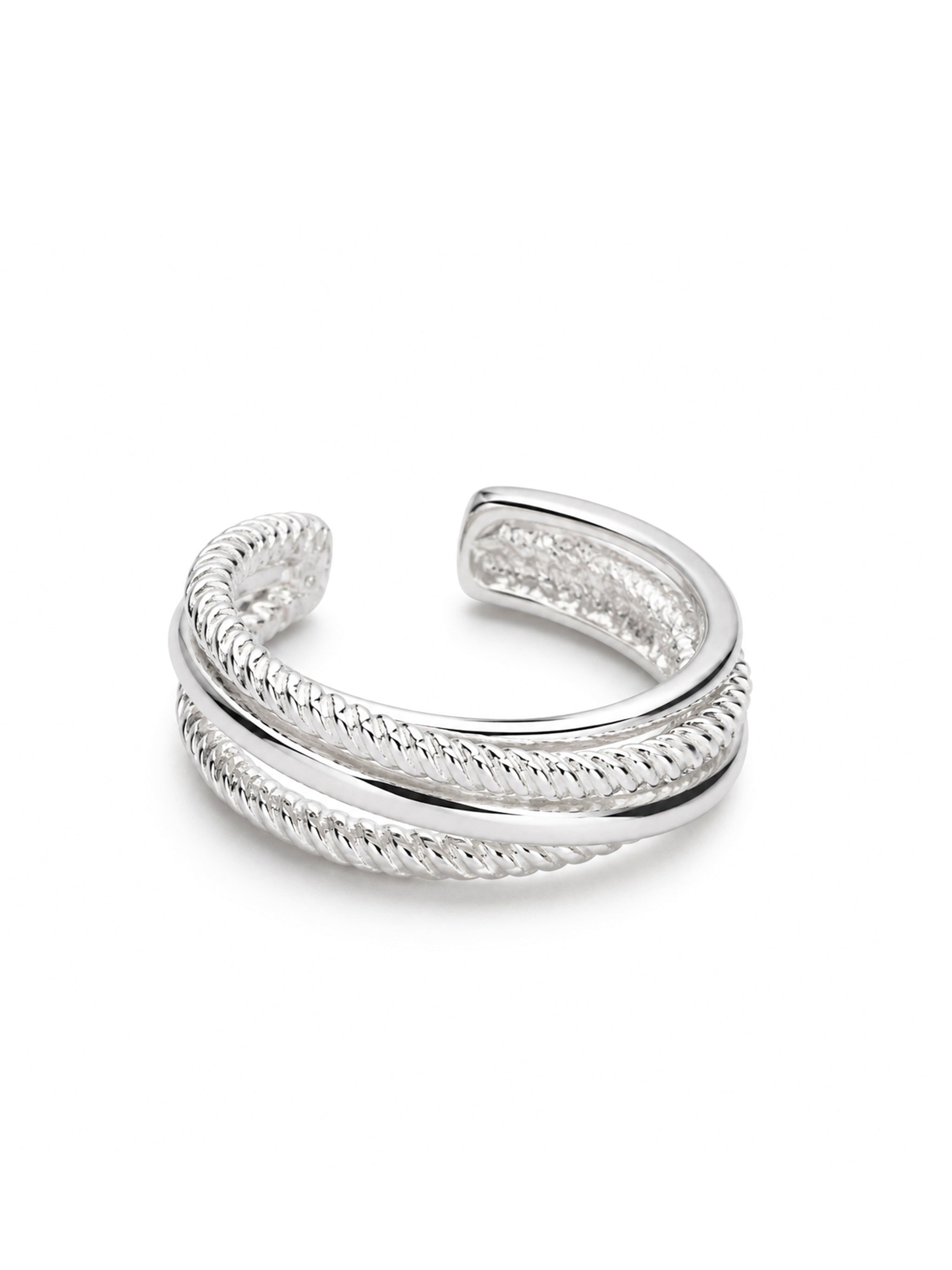 Twisted Rope Crossed Ring-2
