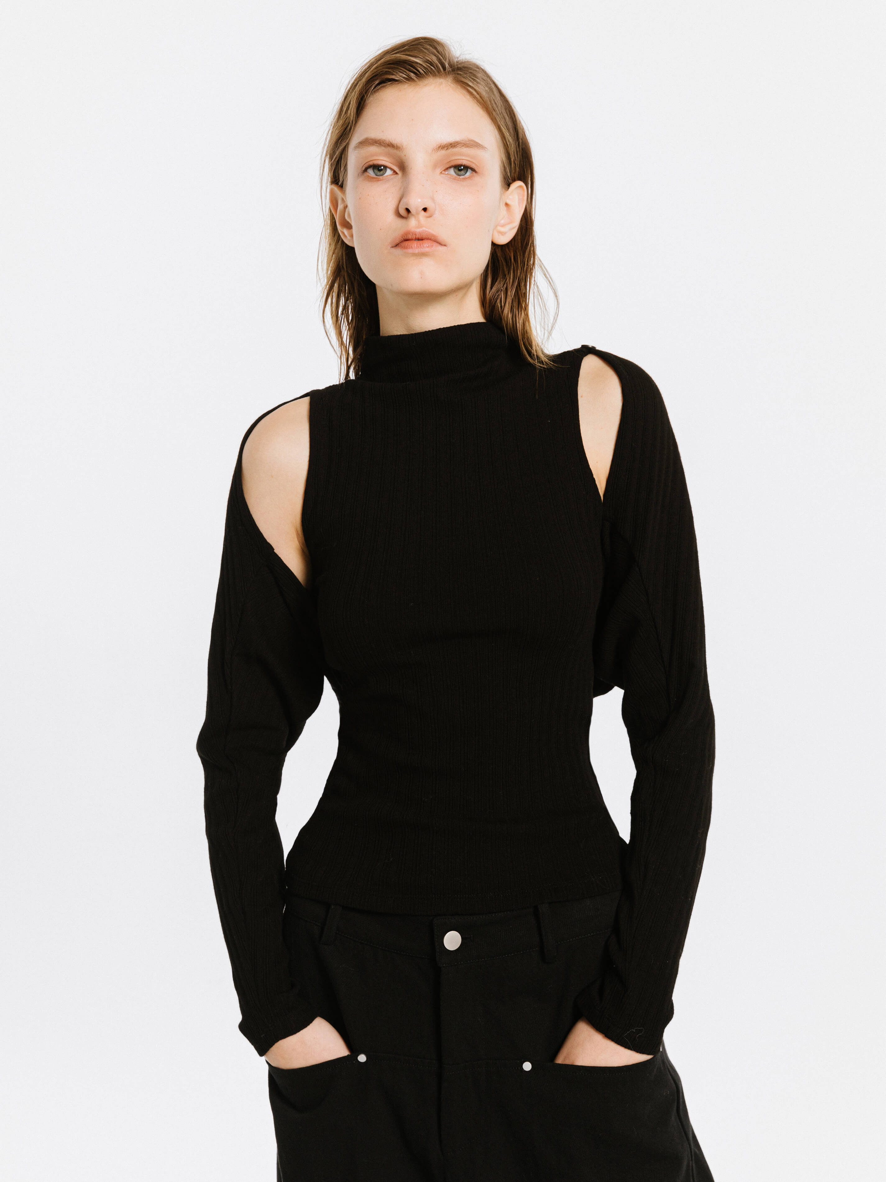 Detachable Knit Long Sleeve Top-2