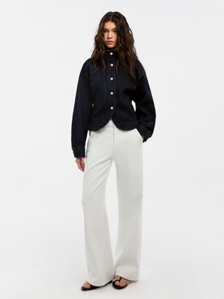 CUBIC Classic Stand Collar Fitted Denim Jacket