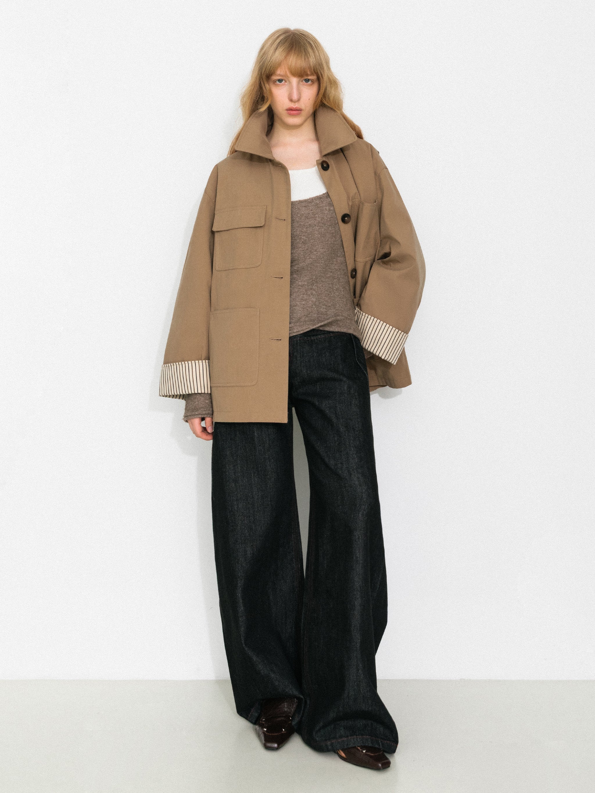 Classic Barn-Style Modal-Blend Cotton Down Coat-2