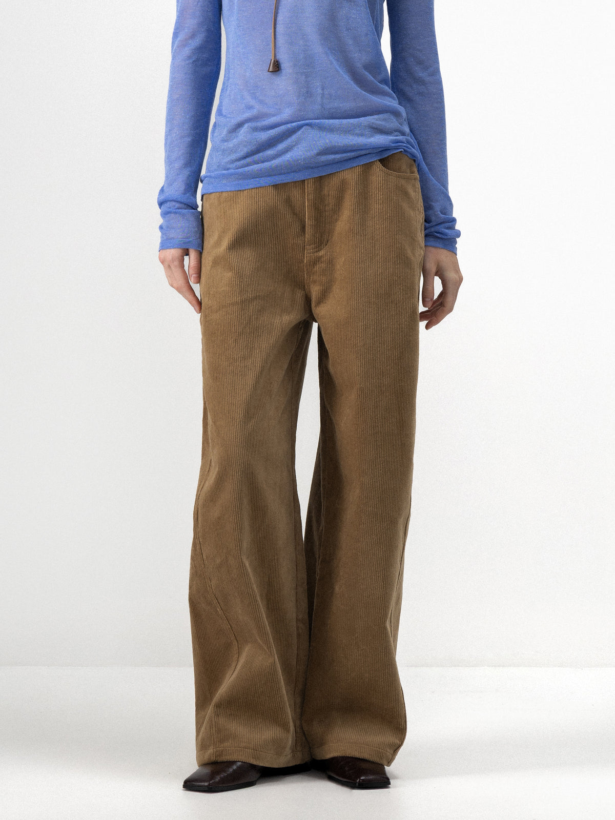 CUBIC Relaxed Wide-Leg Corduroy Trousers-3