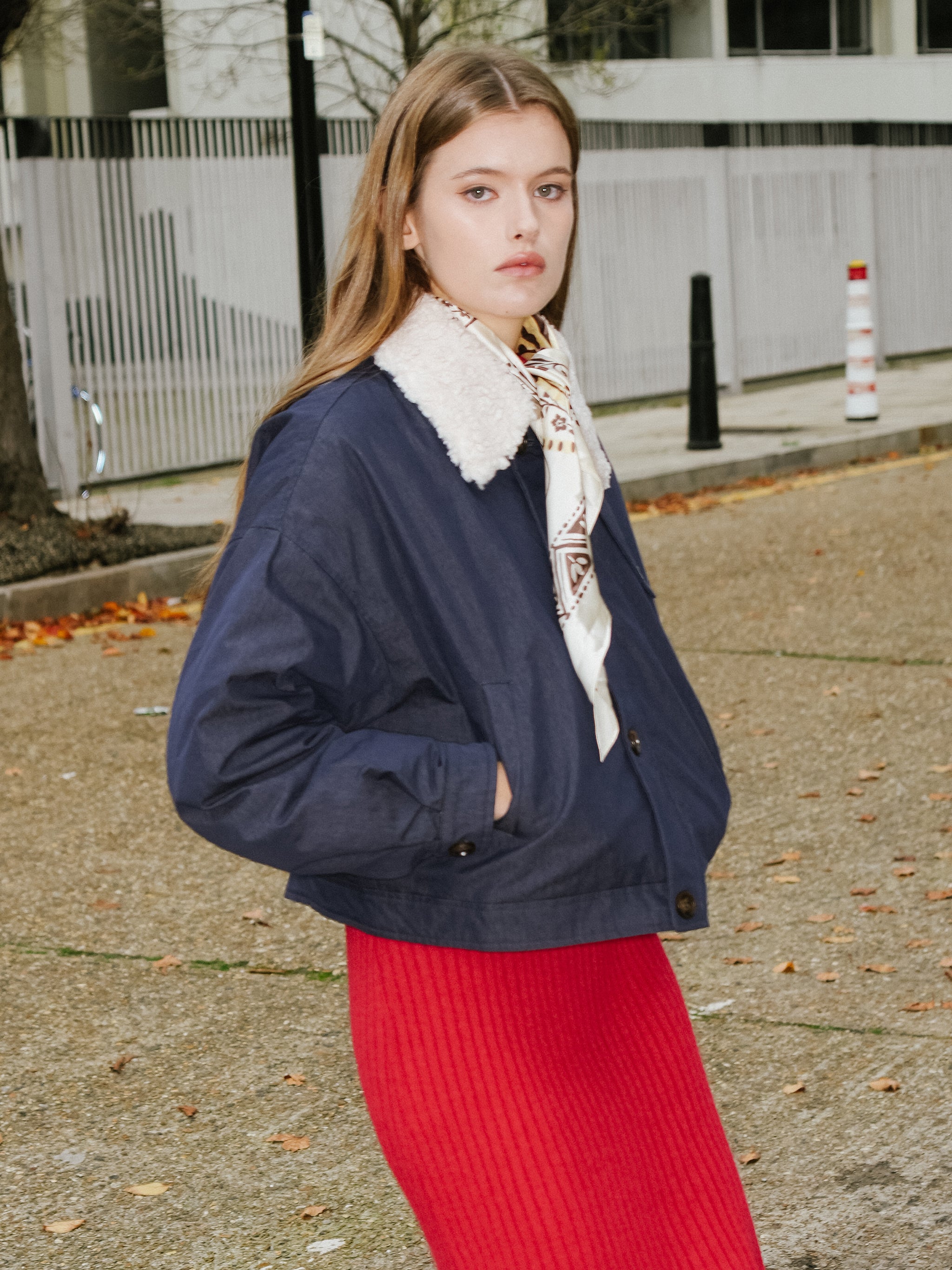 Removable Fur Collar High Neck Down Coat-2