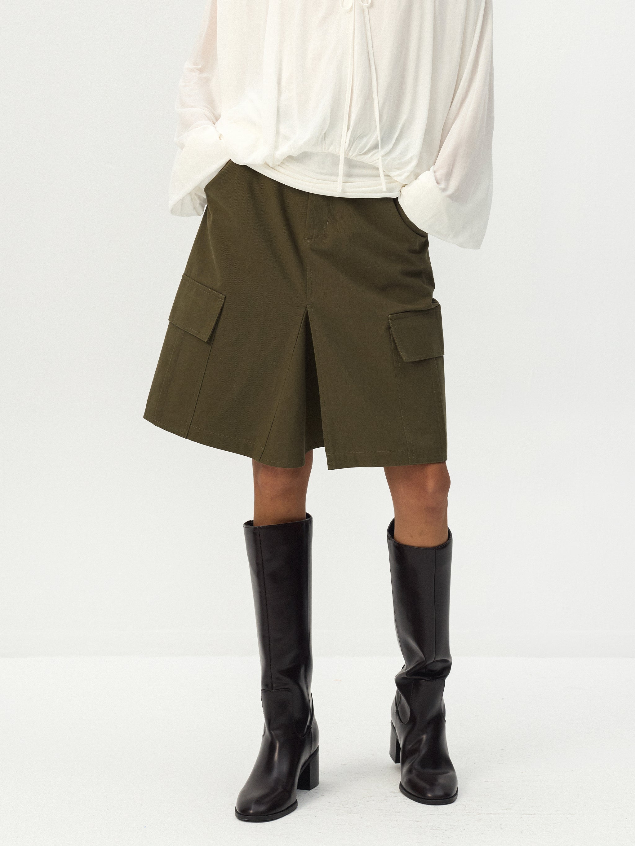 CUBIC Cargo Pleated Skirt-2