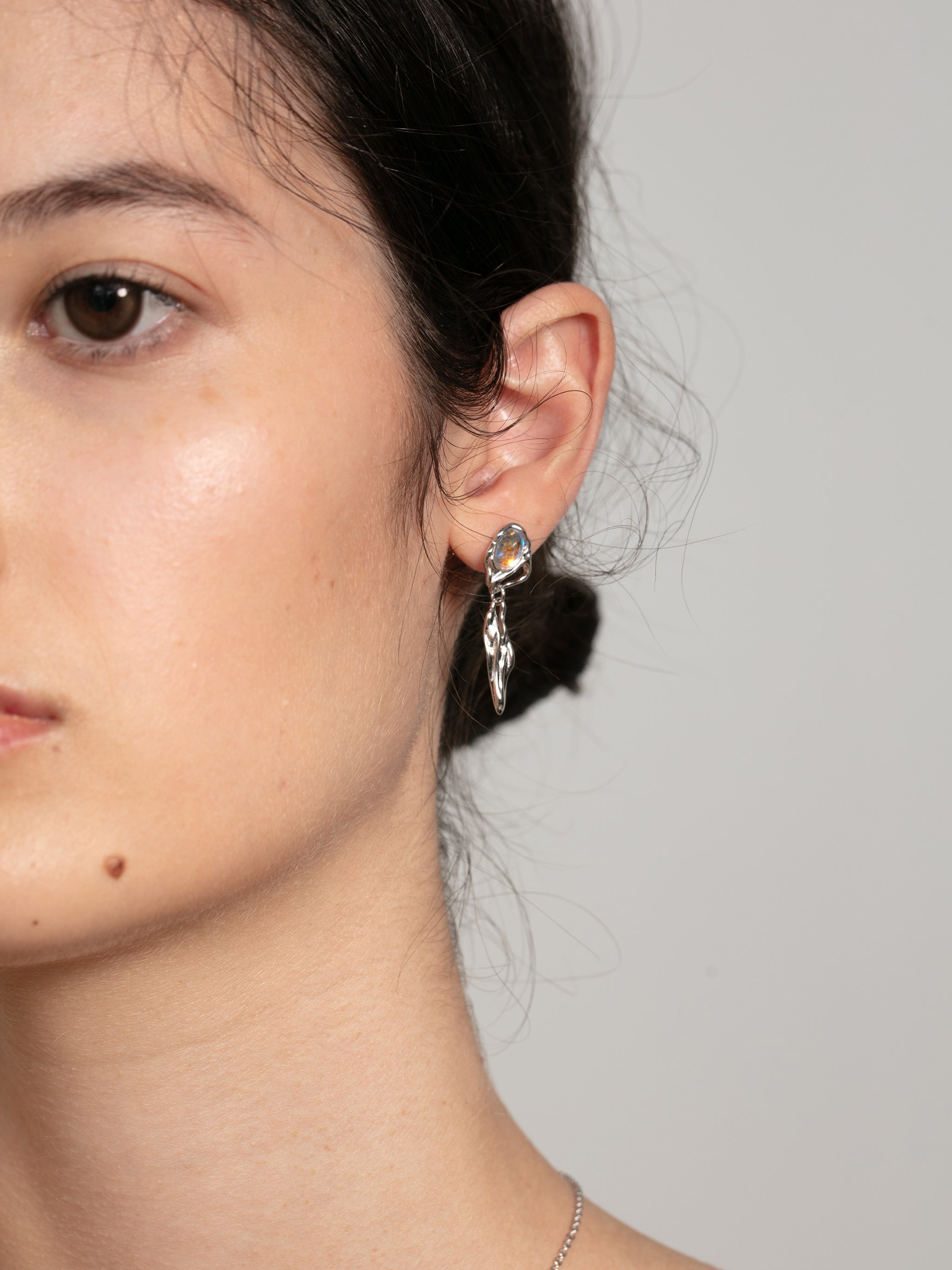 Irregular Moonstone Earrings-2