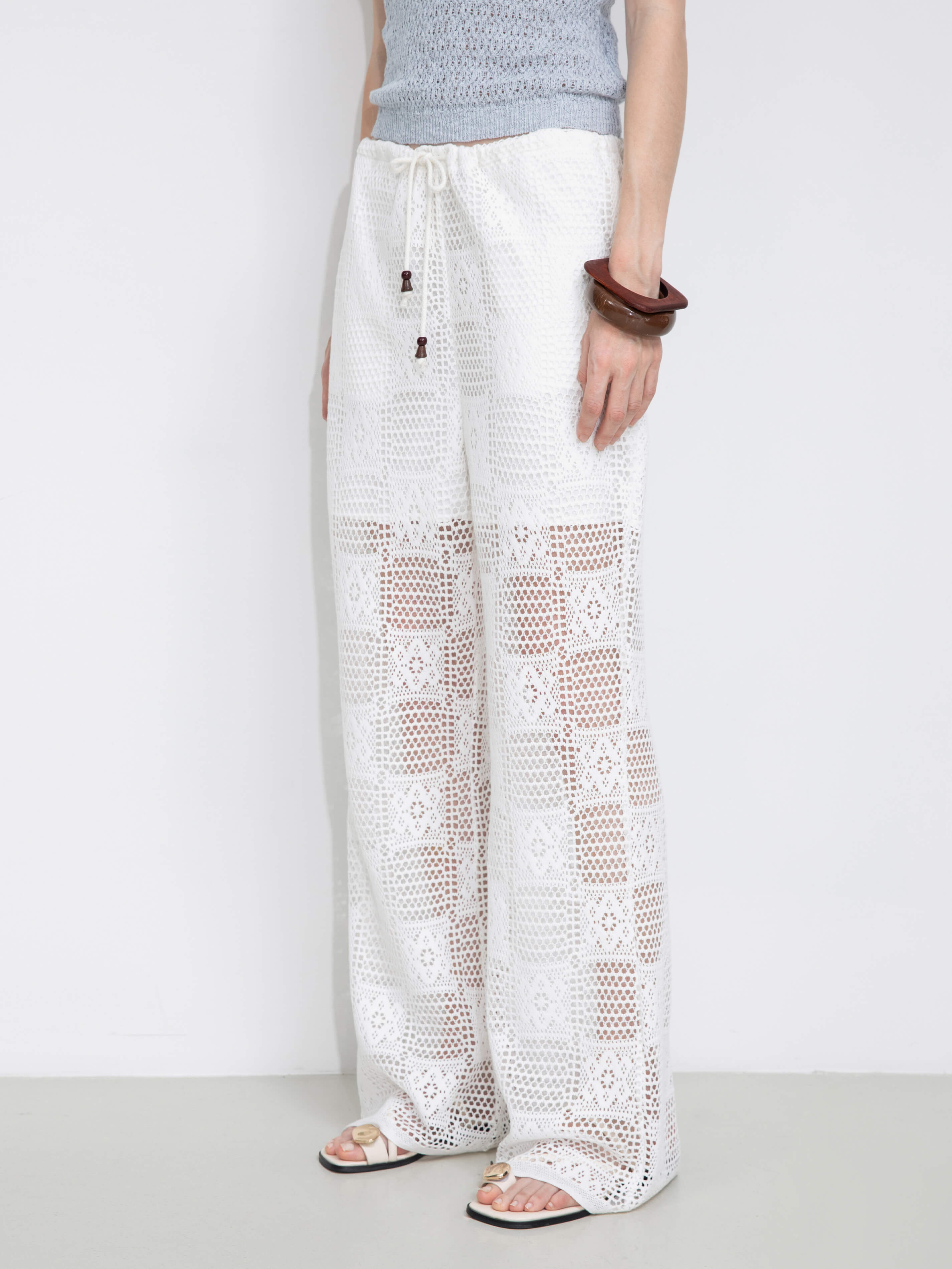 Crochet Knit Hollow-Out Trousers-2