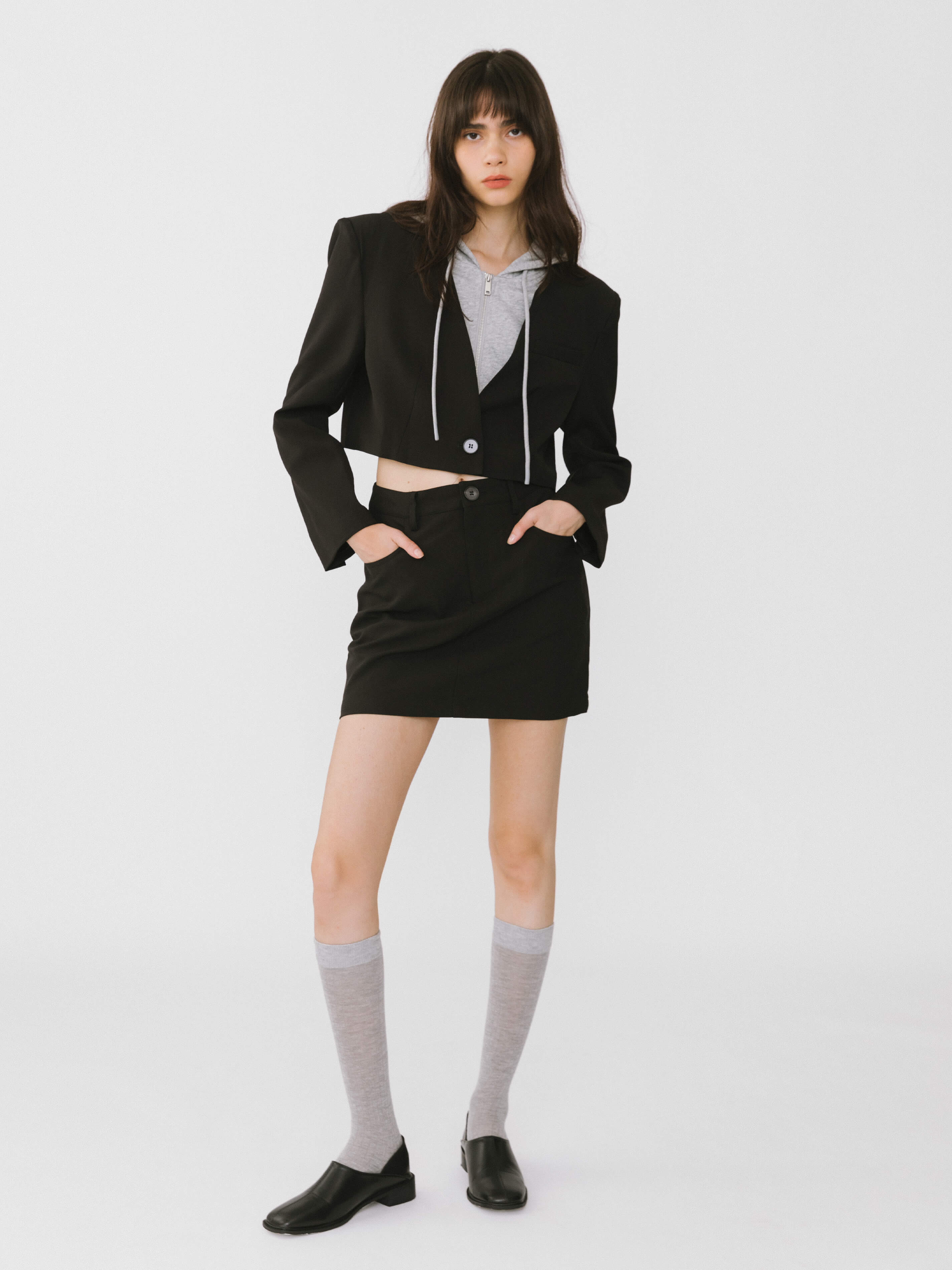 Heart Patch Tailored Mini Skirt-2