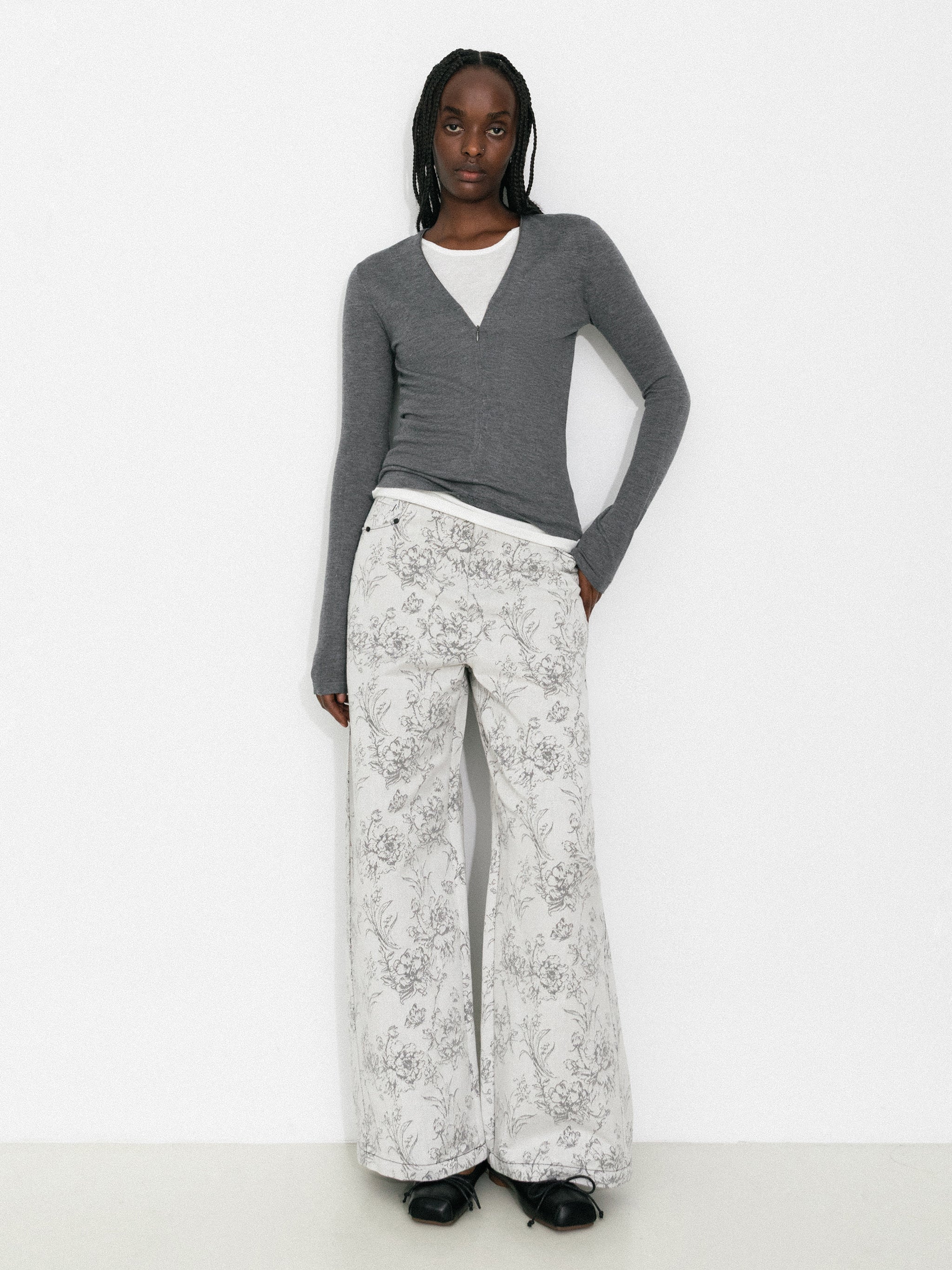 Bohemian Loose-Fit Patterned Straight Pants-2