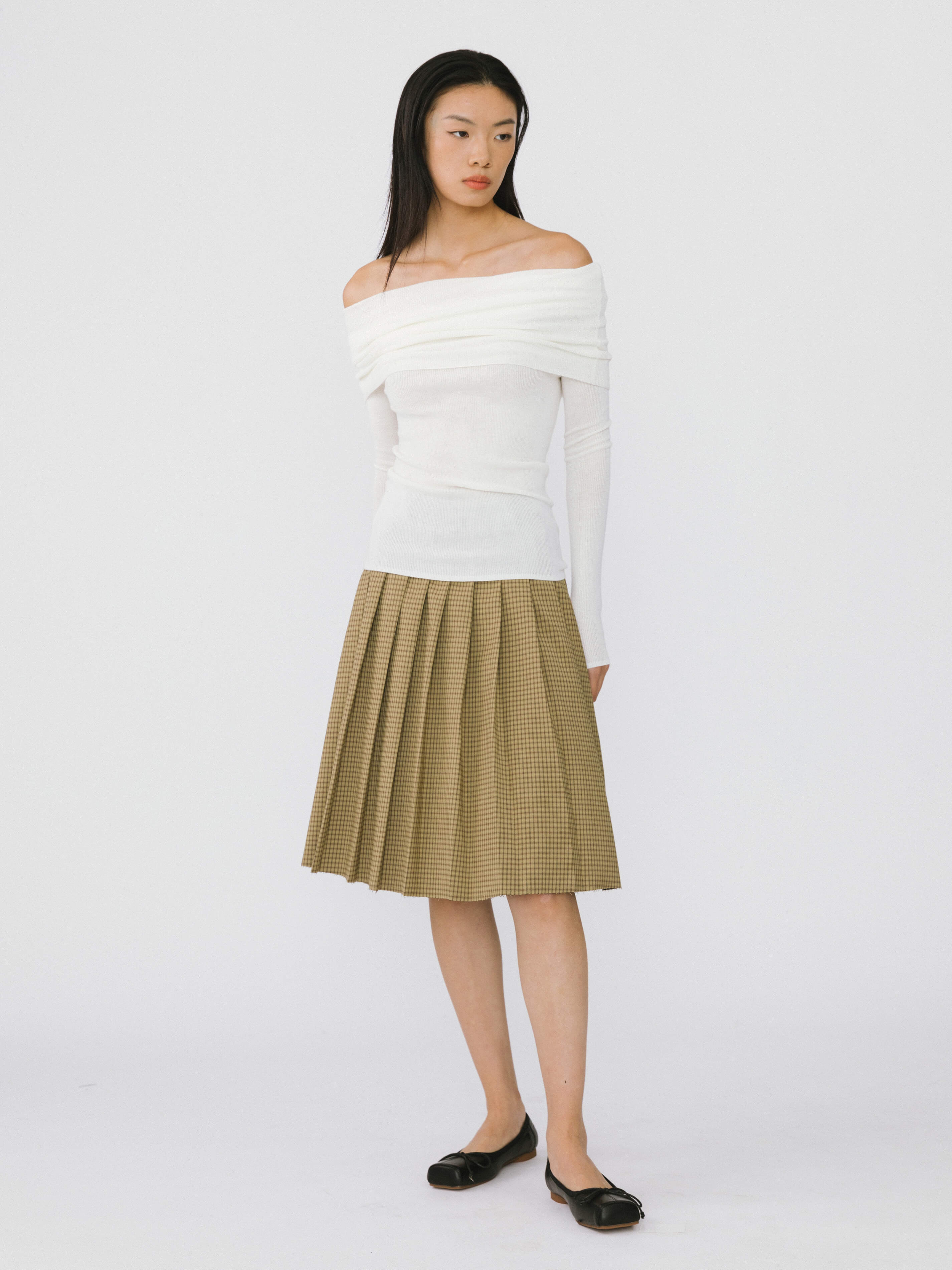 Plaid Pleated Skirt-2