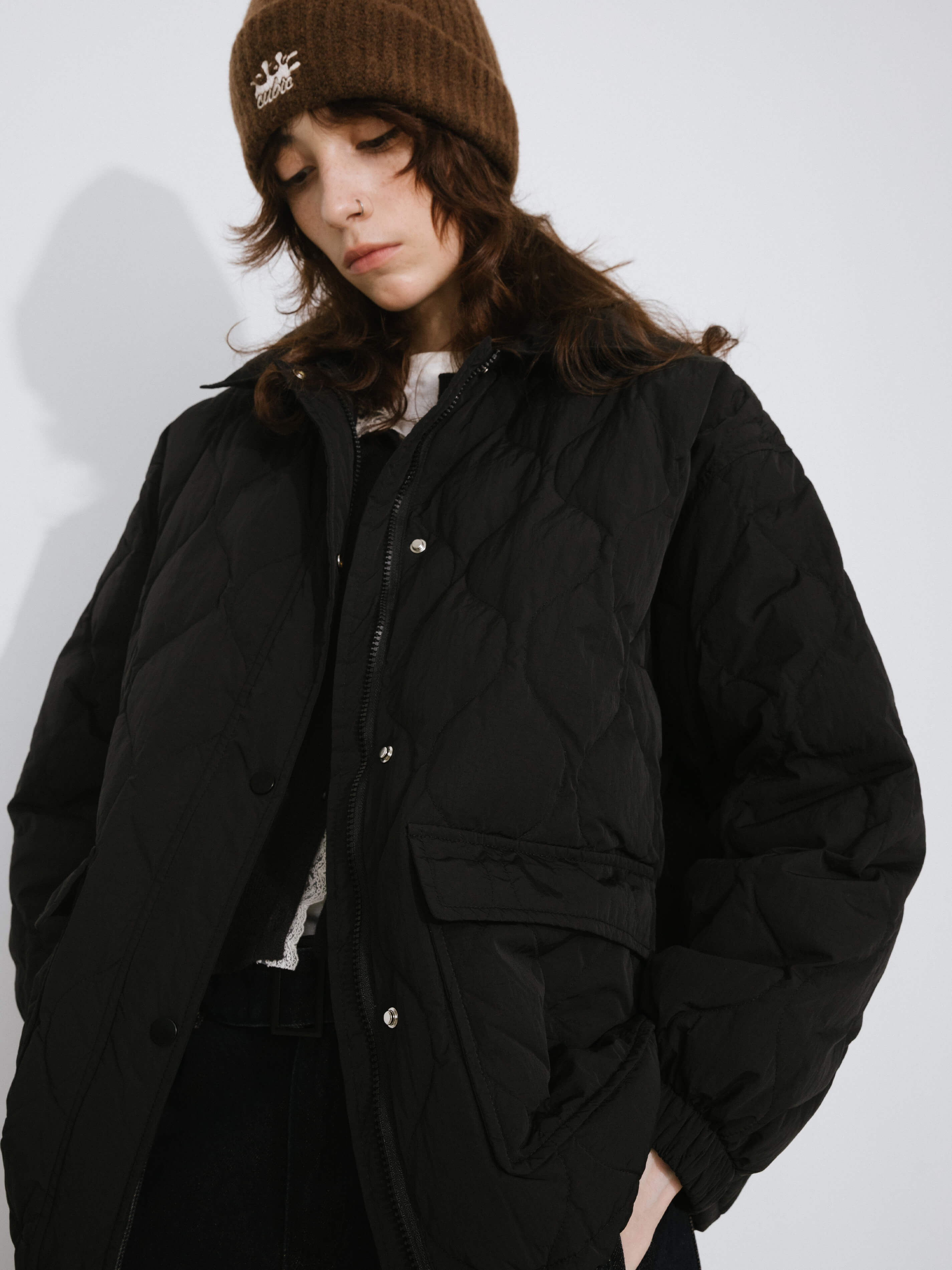 Diamond Padded Short Puffer Jacket-2