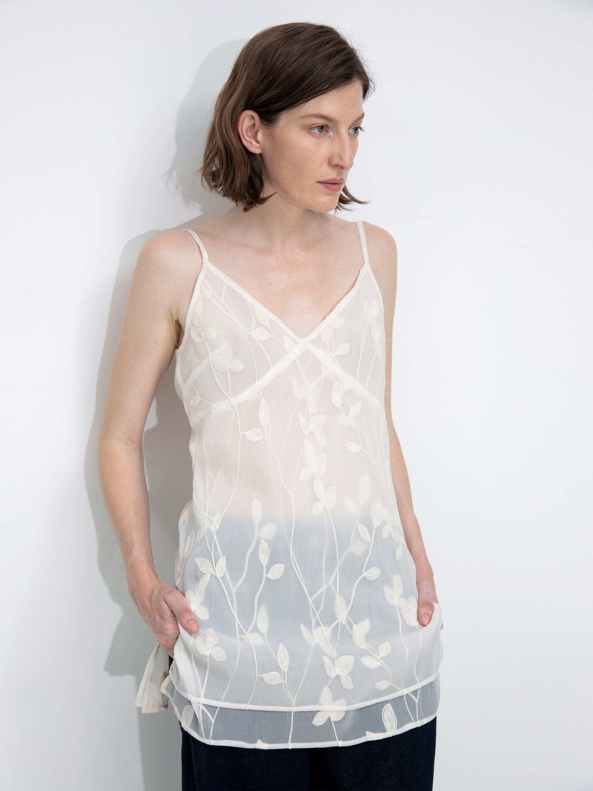 3D Crochet Floral V-Neck Cami Top-2