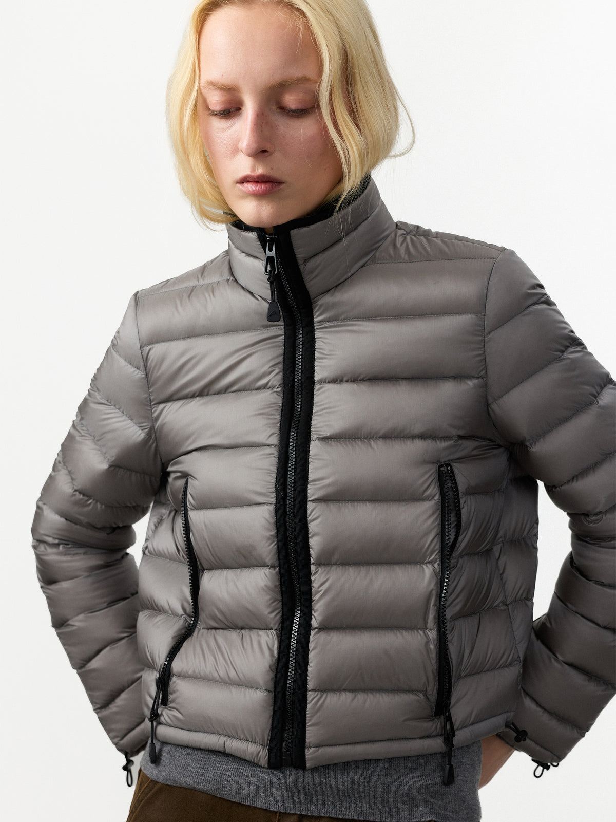 CUBIC Stand‑Collared Short Puffer Jacket-2
