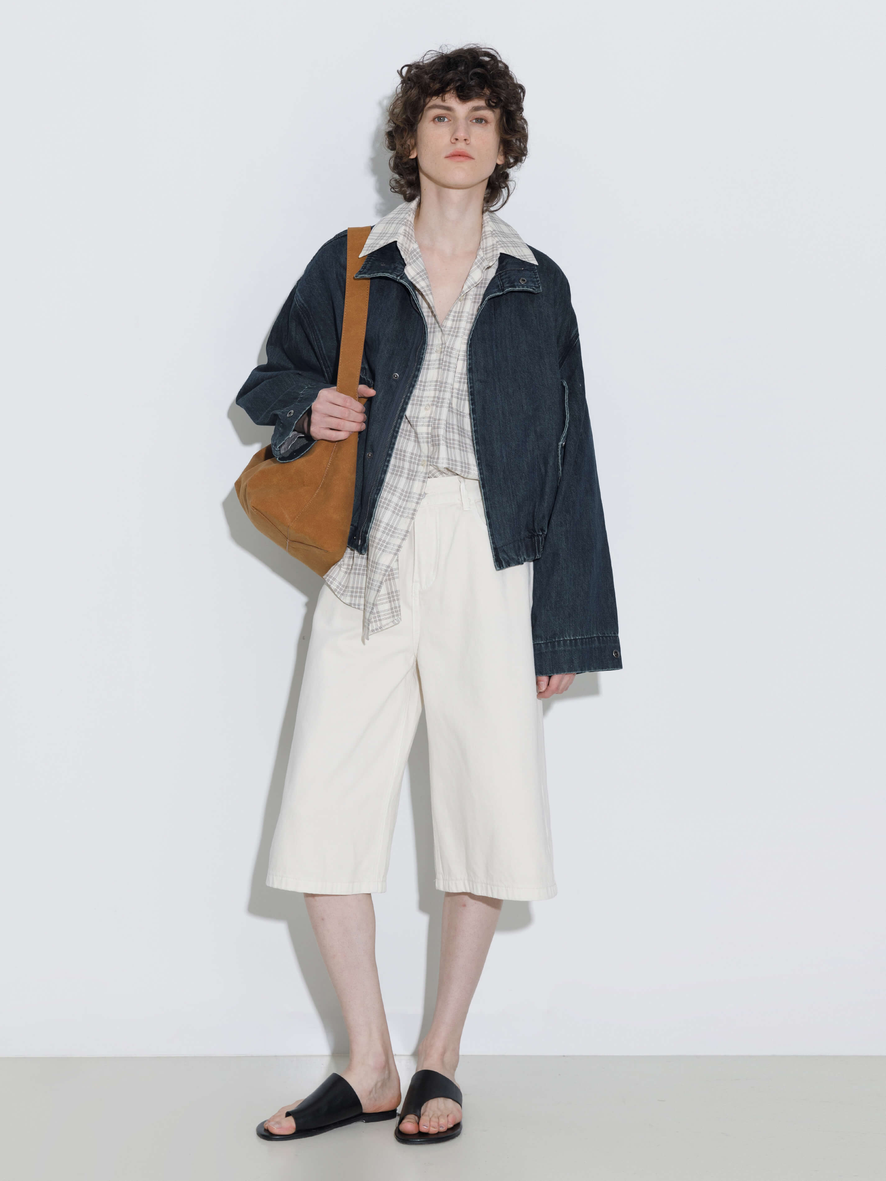 ONE BY CUBIC Funnel Neck Denim Jacket-2