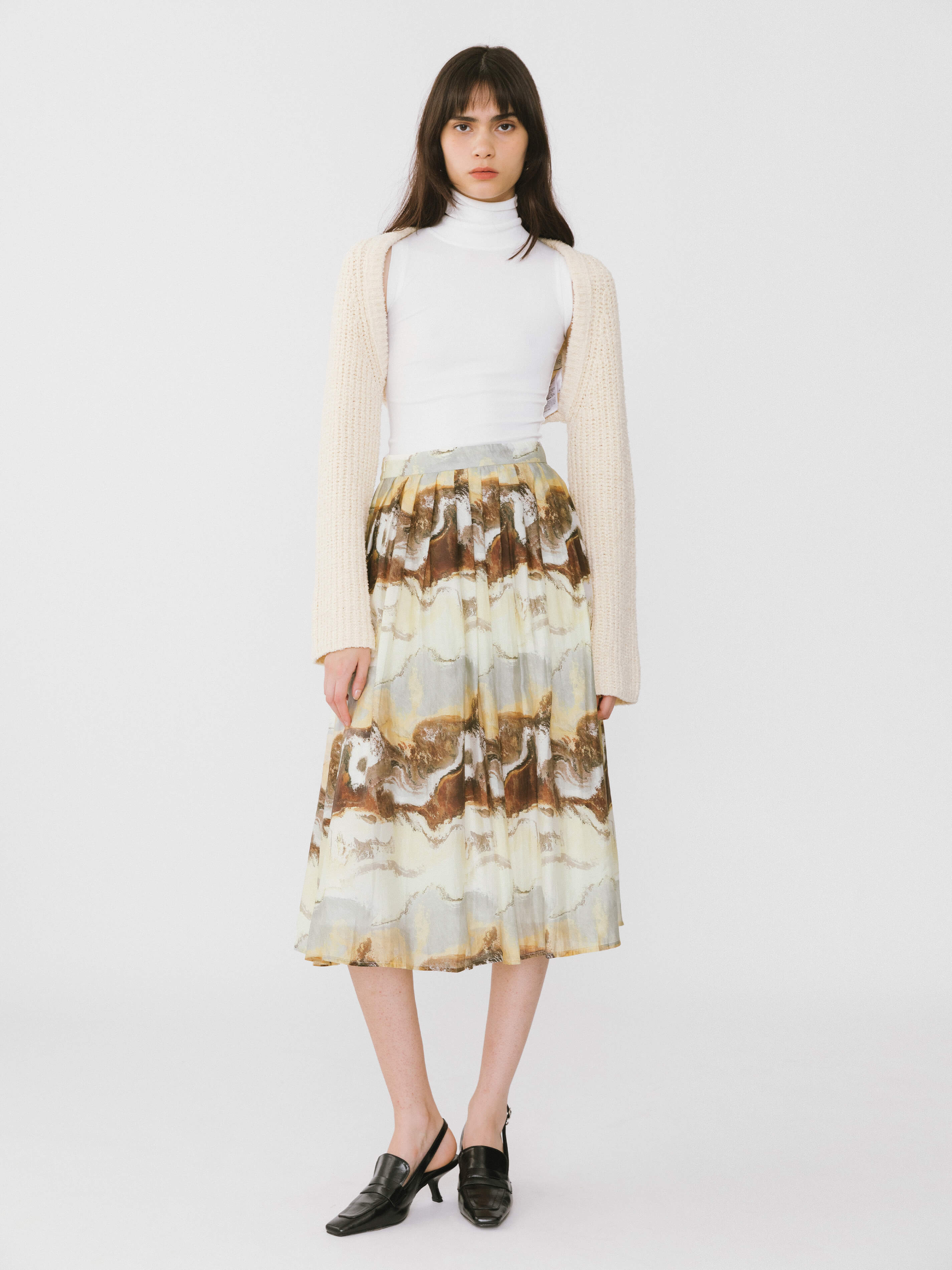 Coast Printed Pleated Skirt-2