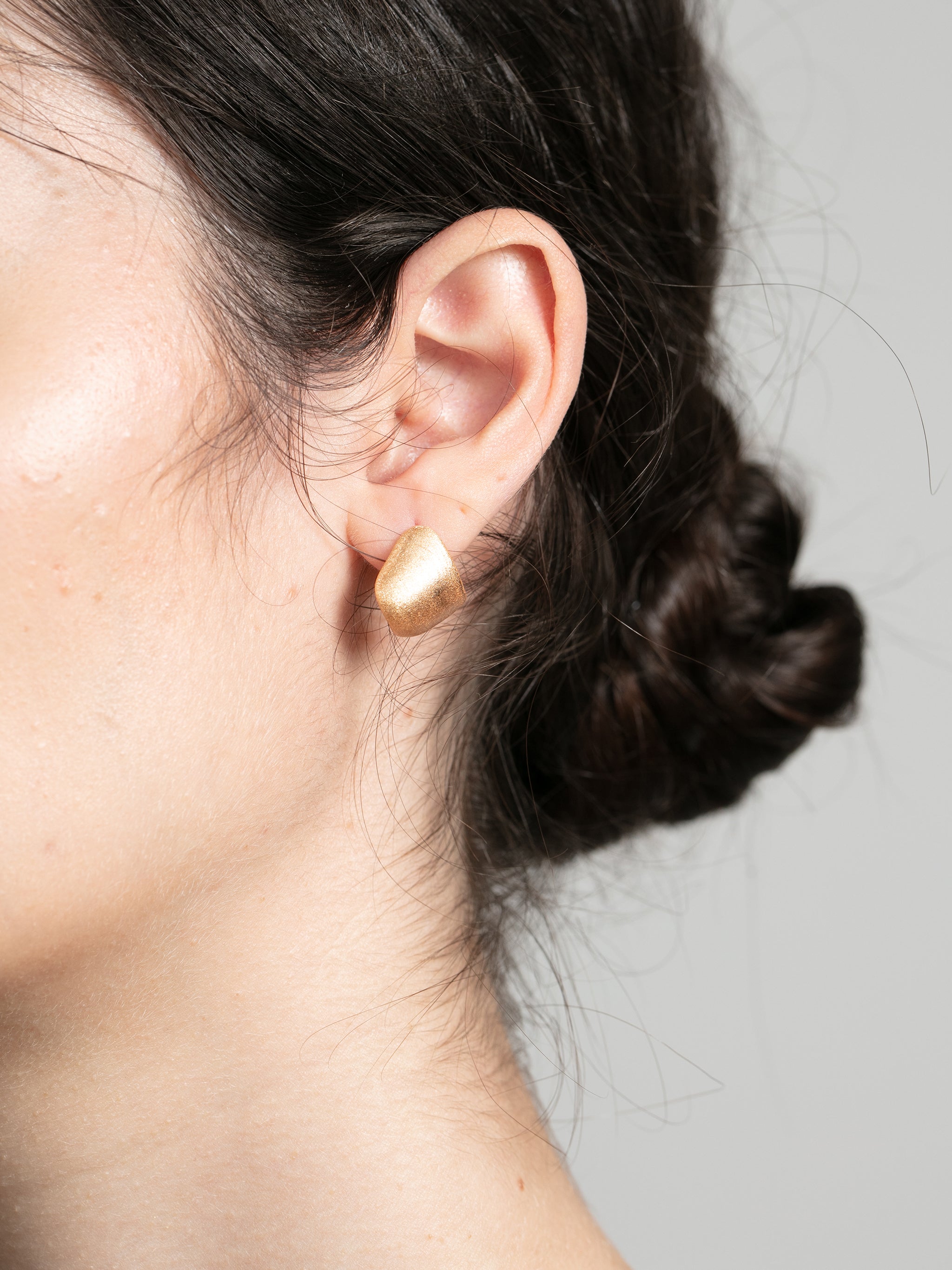 Brushed Matte Half-Hoop Earrings-2