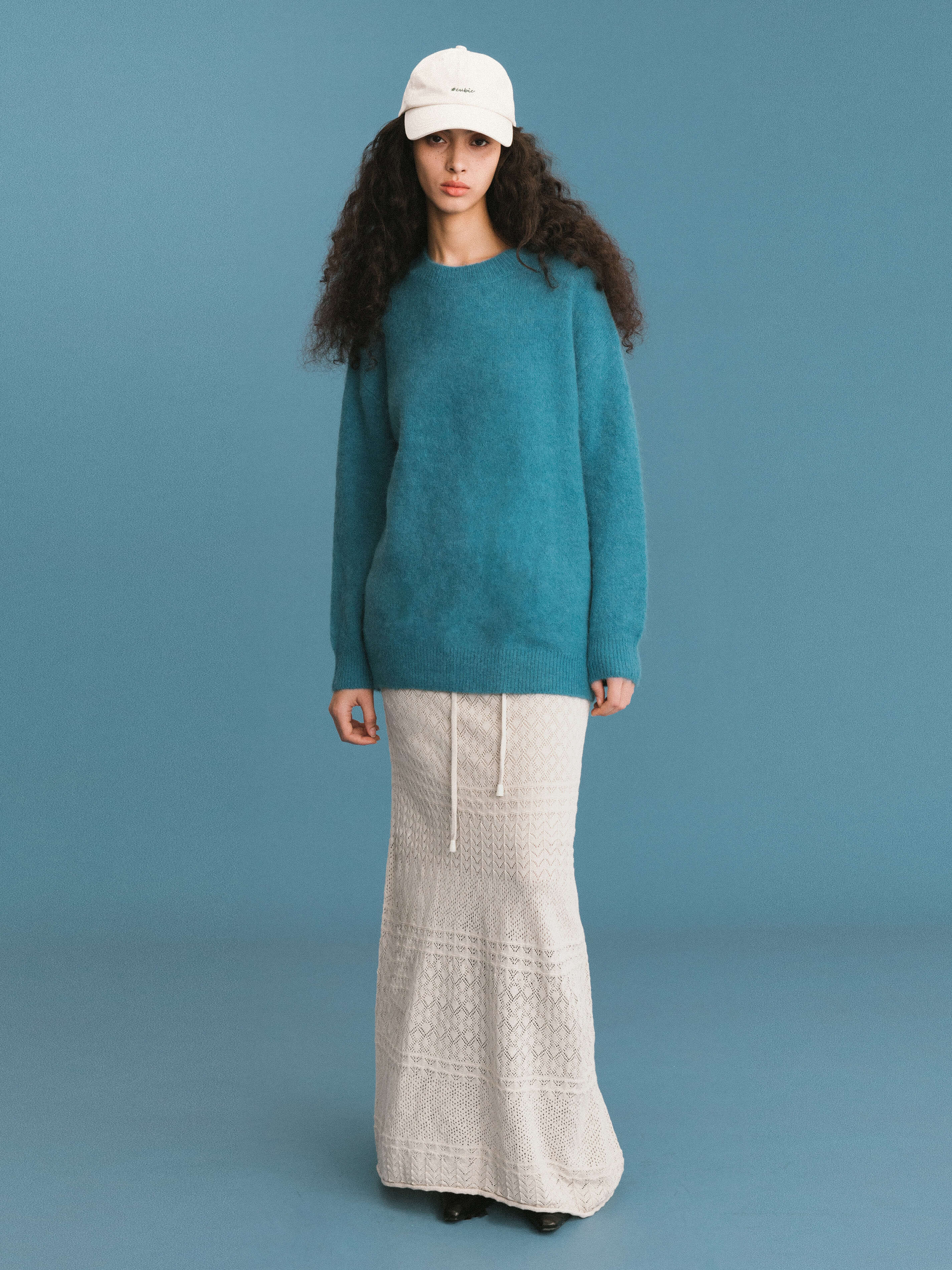 ONE BY CUBIC Knitted Wool Maxi Wrap Skirt-2