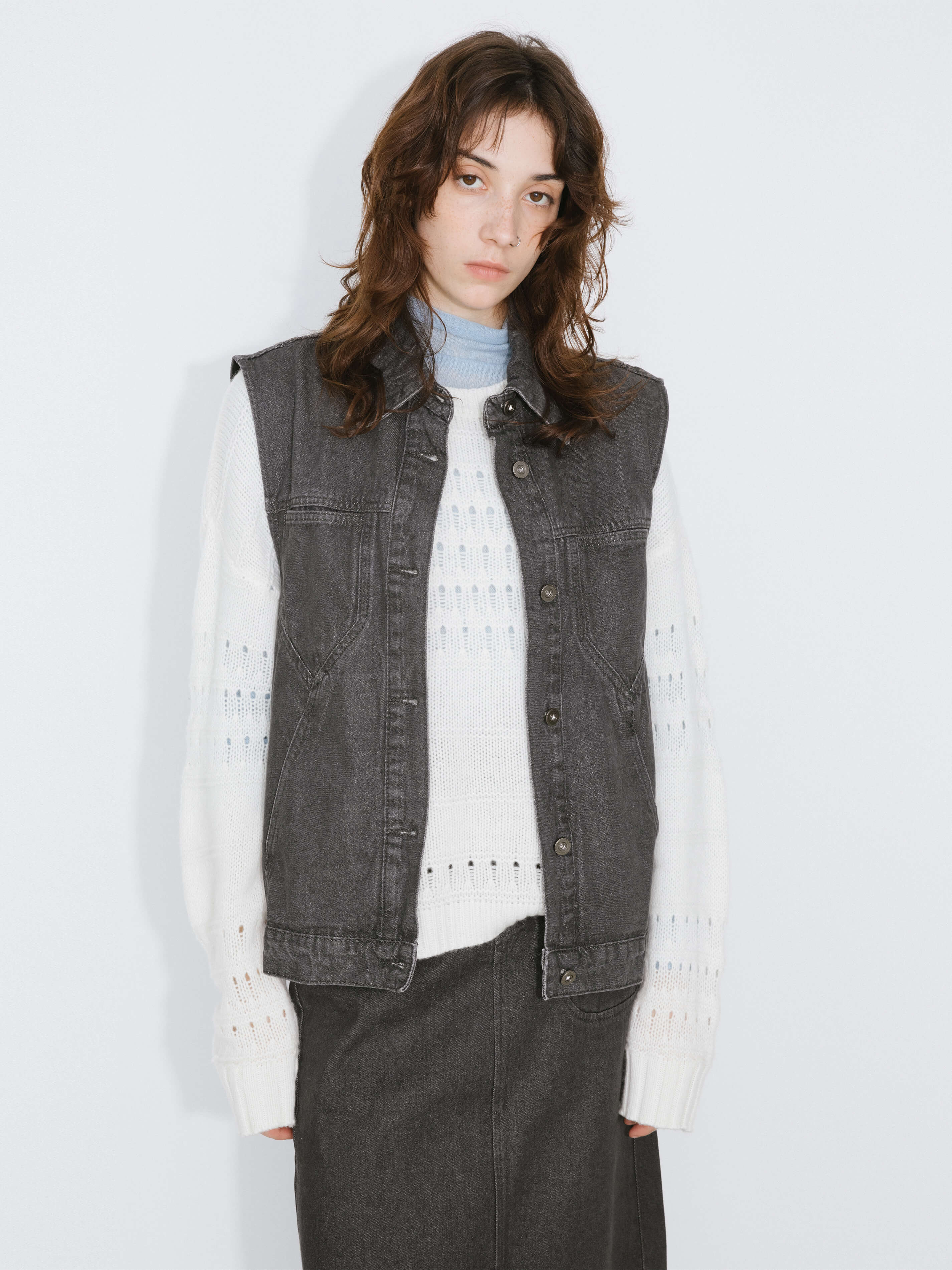 Button Down Denim Waistcoat-7