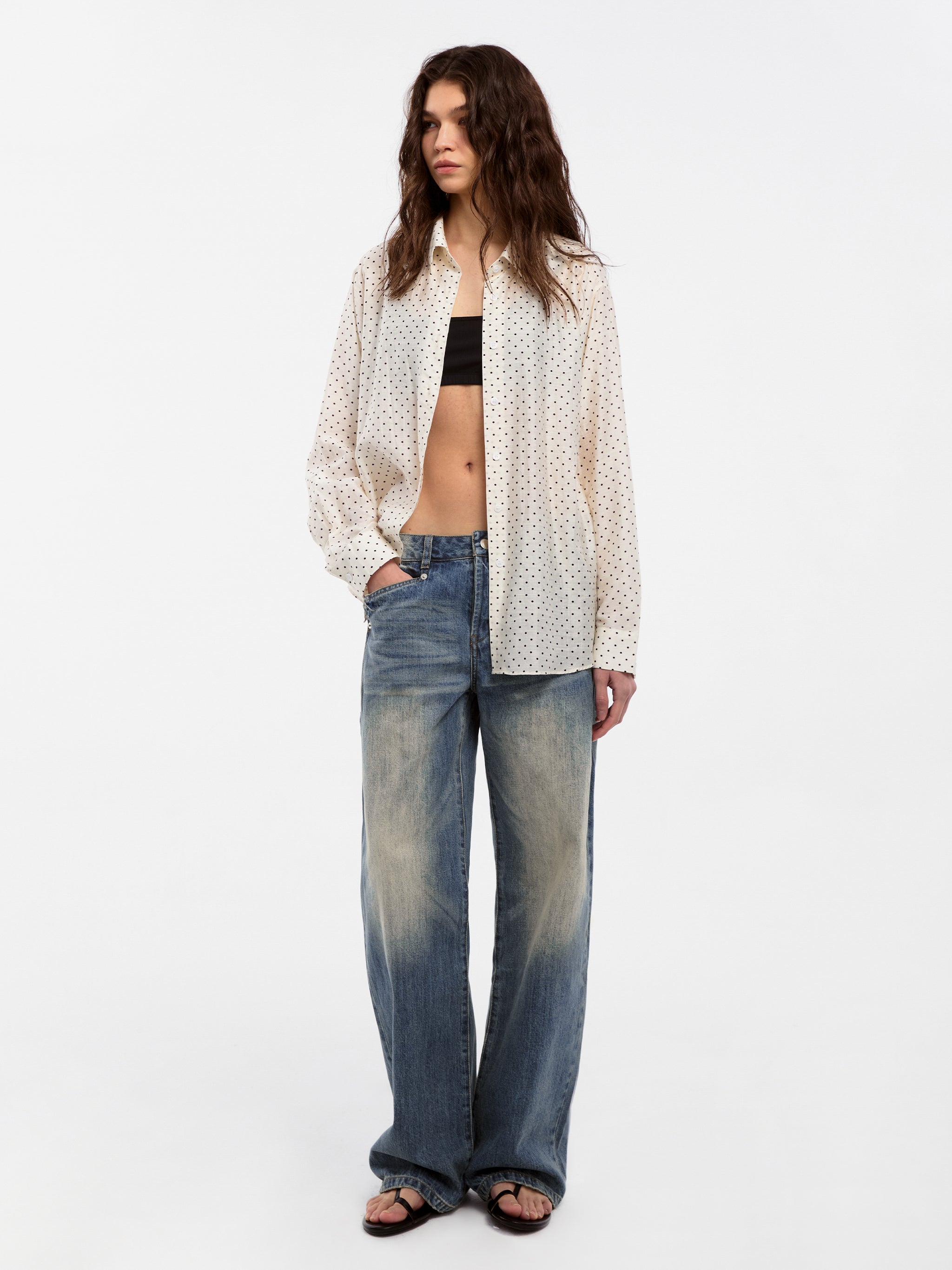 CUBIC Lyocell Polka Dot Shirt-2