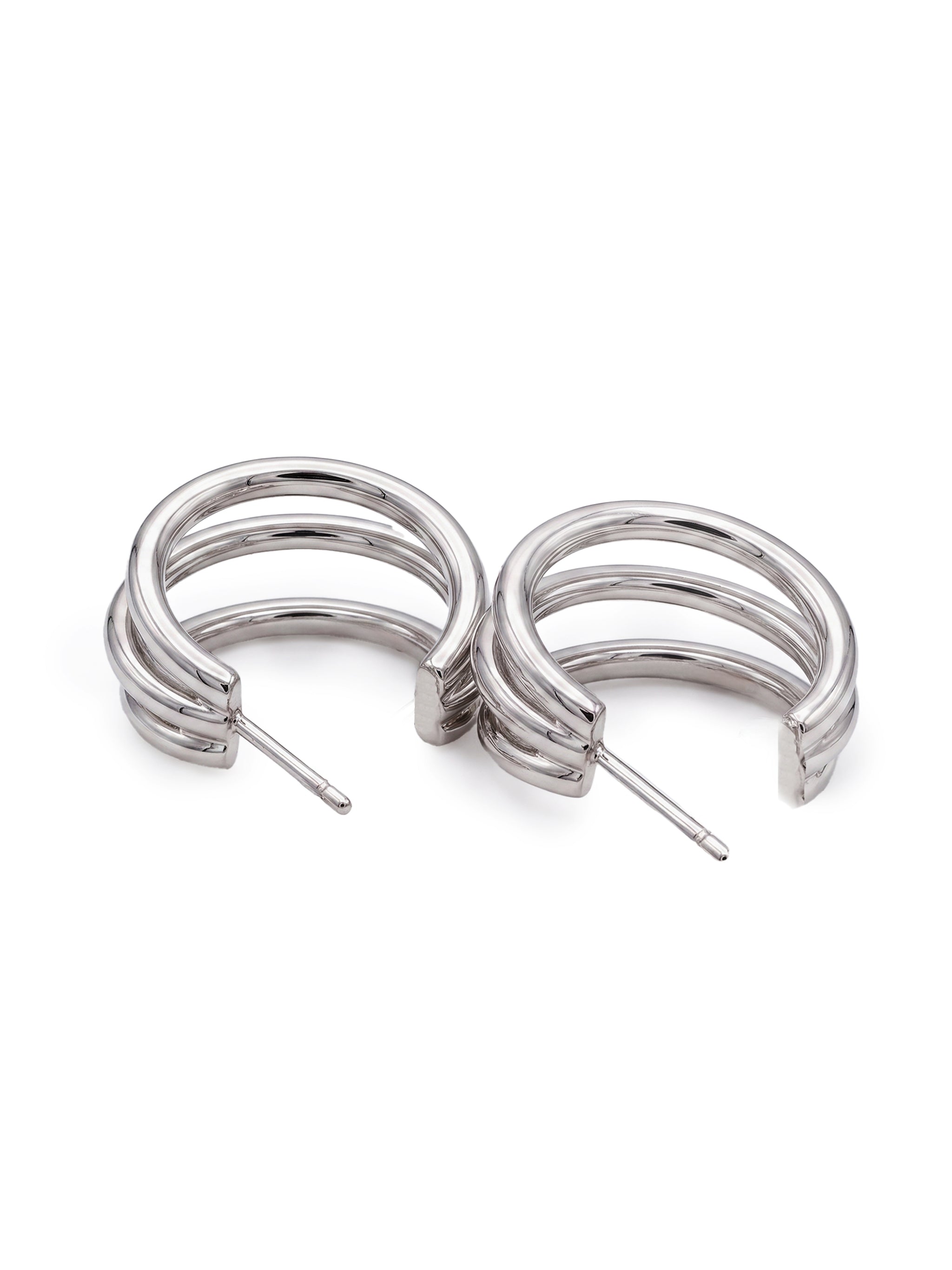 Multi-Layer Open C Hoop Earrings-3