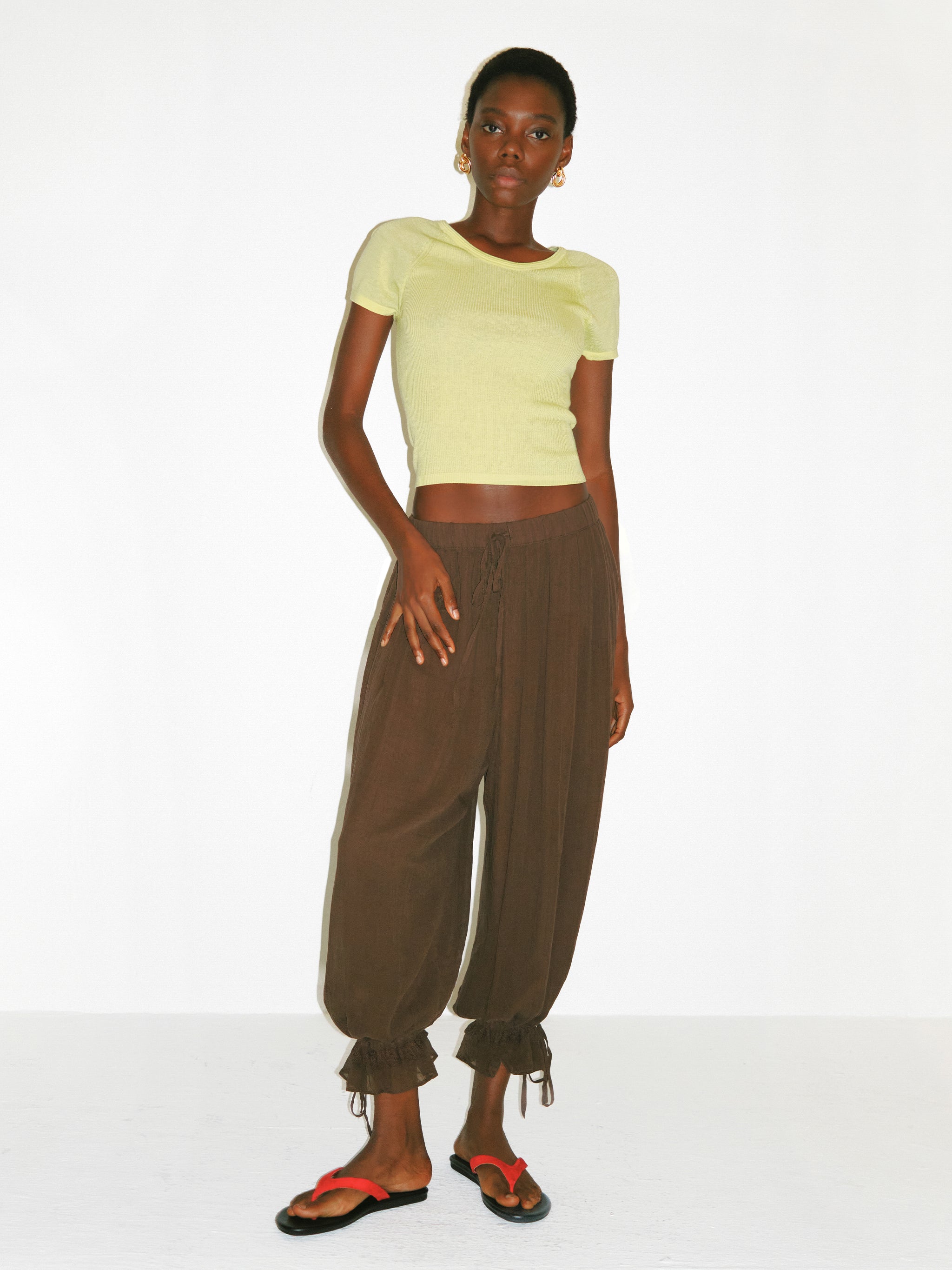 CUBIC Lyocell-Hemp Cropped Knit Top-2