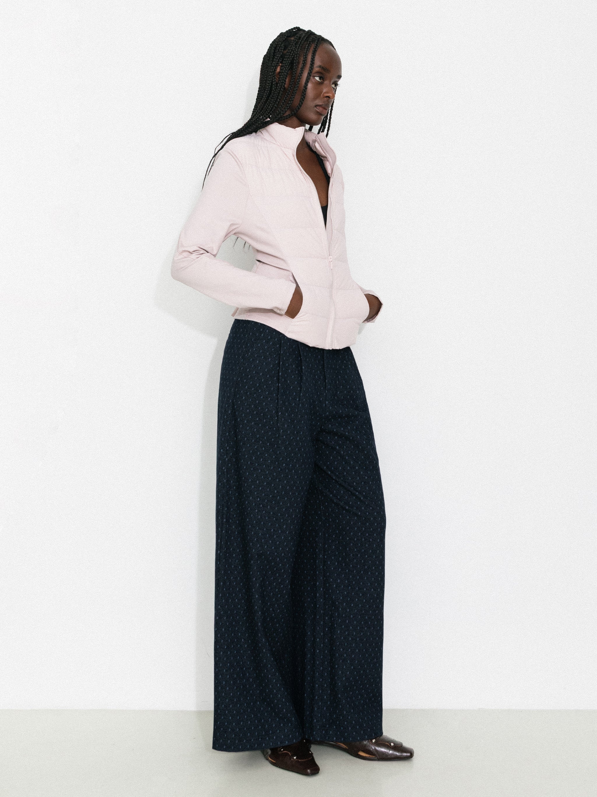 Vintage Polka Dot Wide-Leg Casual Pants-2