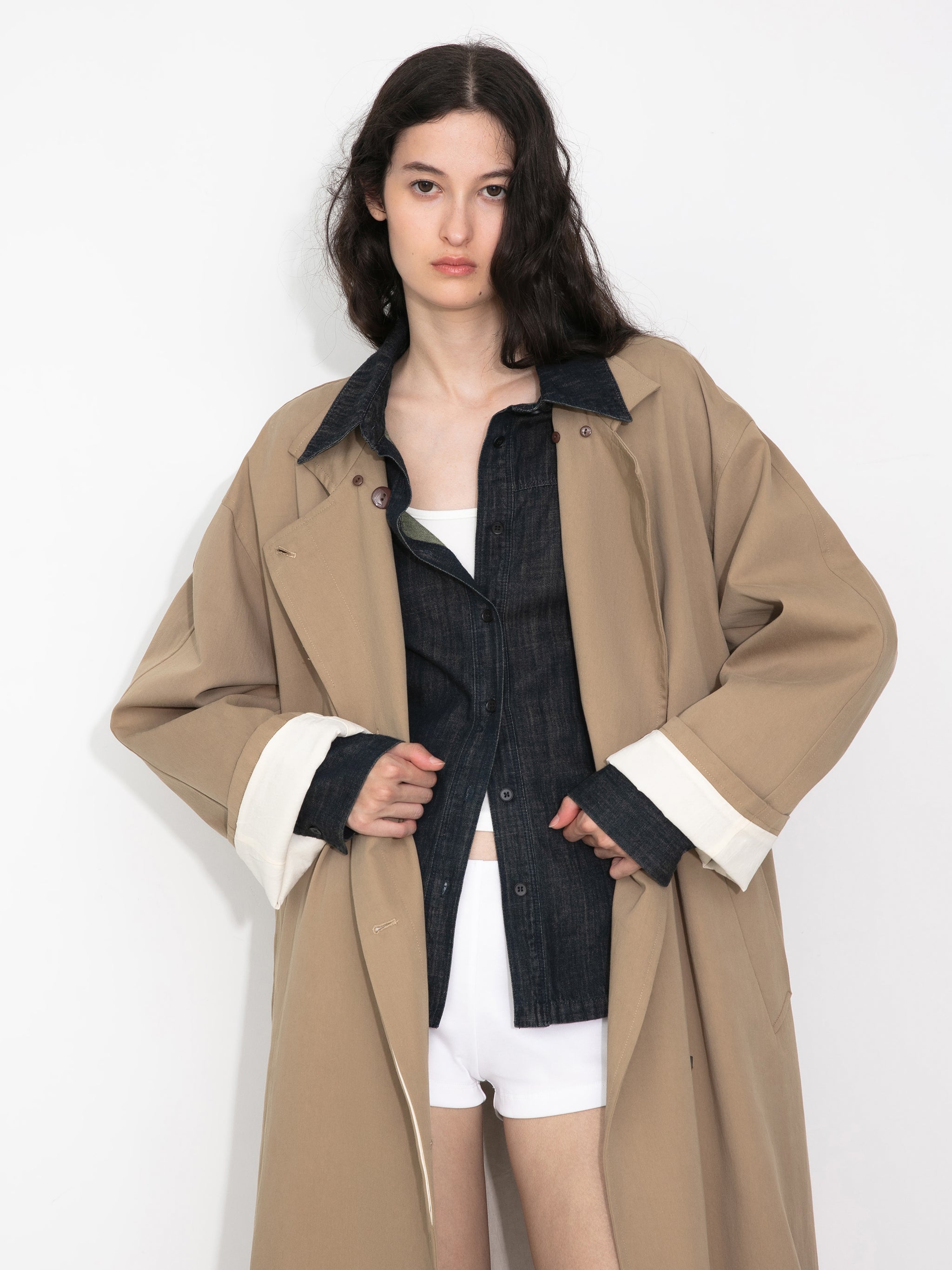Classic Collared Longline Trench Coat-2