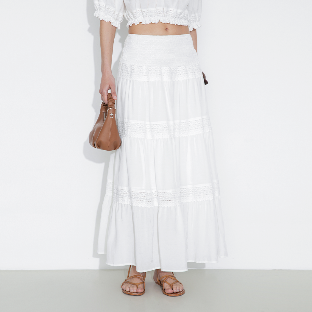Panelled Lace Maxi Skirt-3