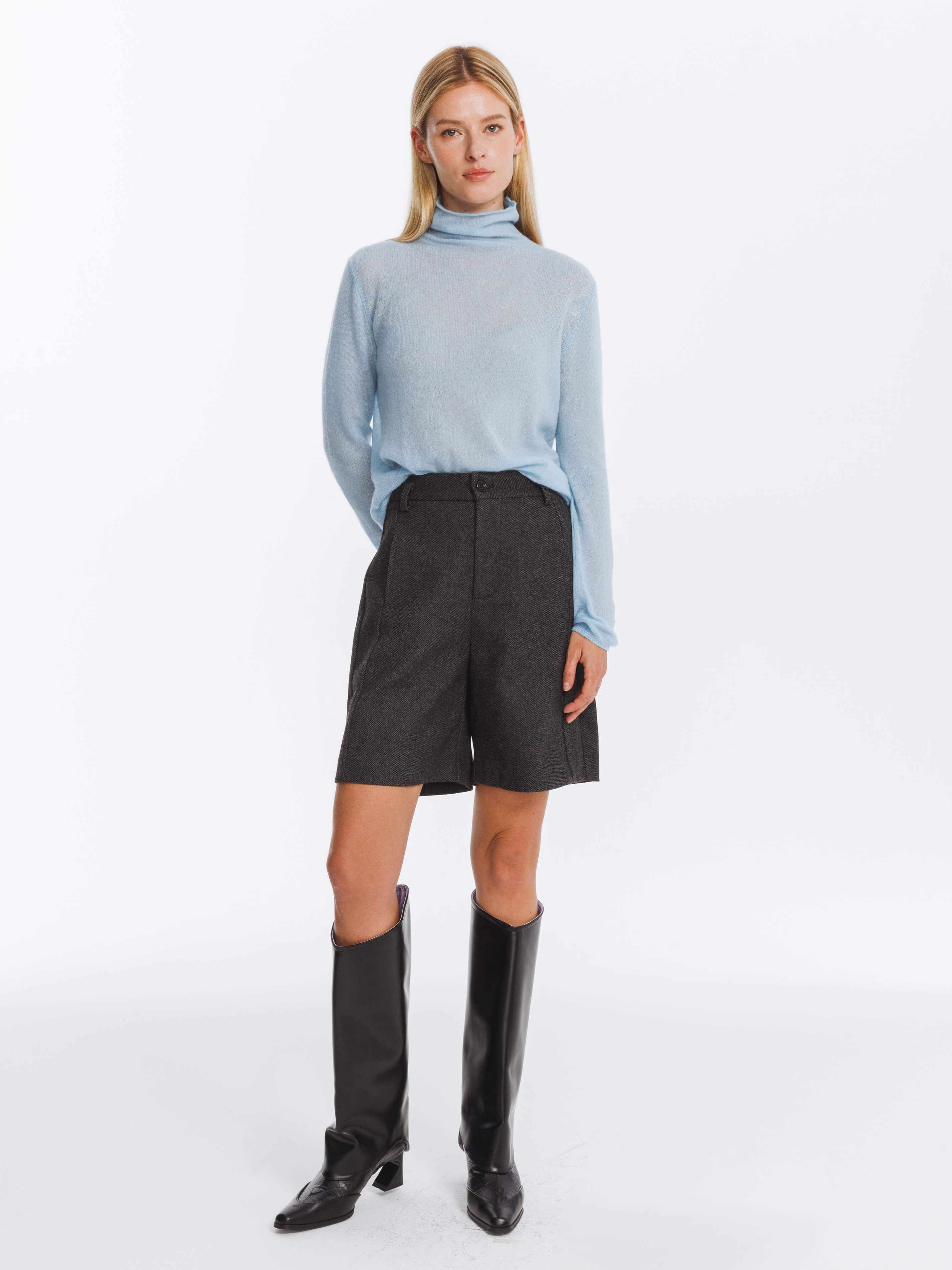 Thin Wool Long Sleeves Top-2