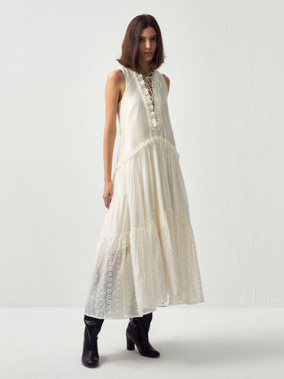 CUBIC Lace Drawstring Maxi Dress