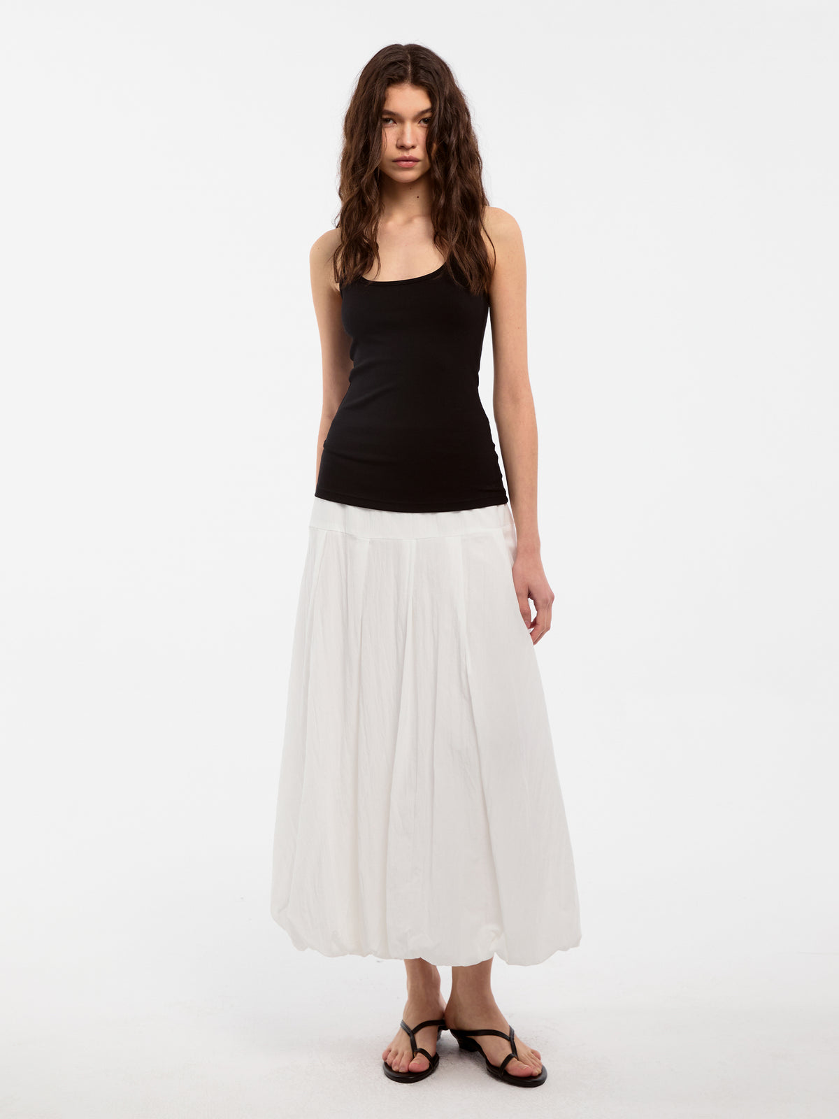 CUBIC Lyocell Pleated Tulip Skirt-2