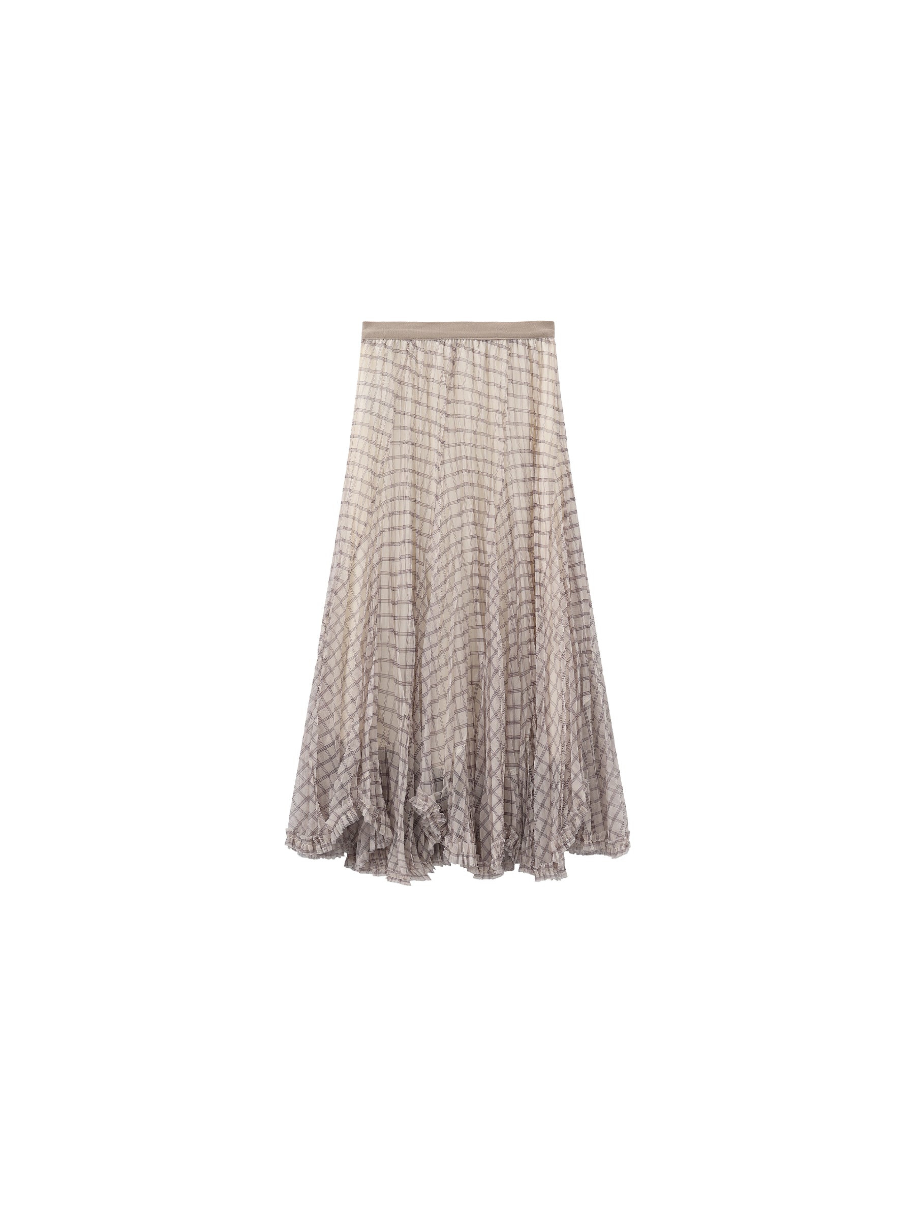 CUBIC Flowy Asymmetric Mesh Maxi Skirt-4