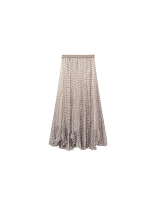 CUBIC Flowy Asymmetric Mesh Maxi Skirt